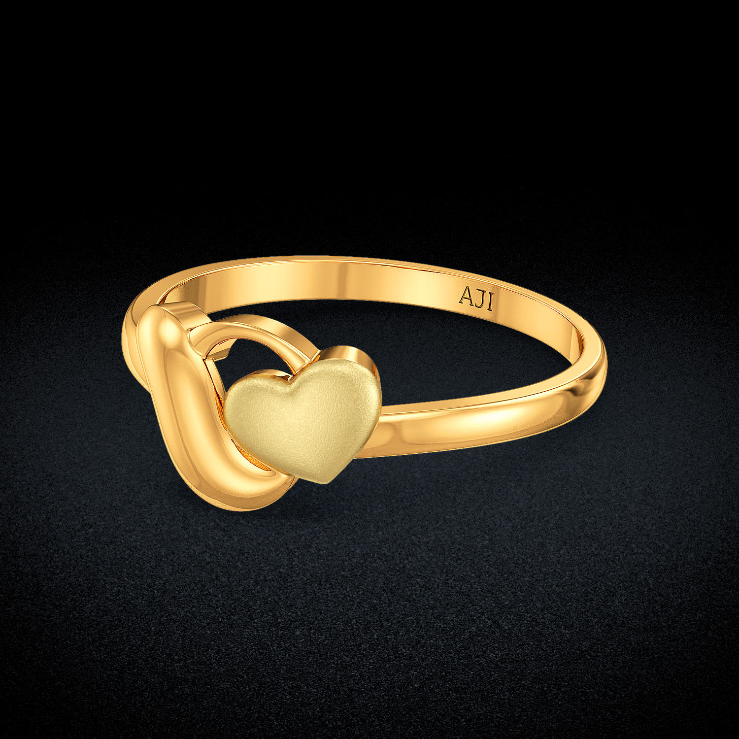 Stylish Heart Design Kid’s Gold Ring image