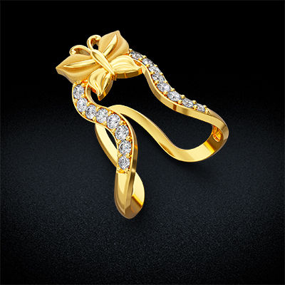 Gold Butterfly Vanki Ring alternate view 2