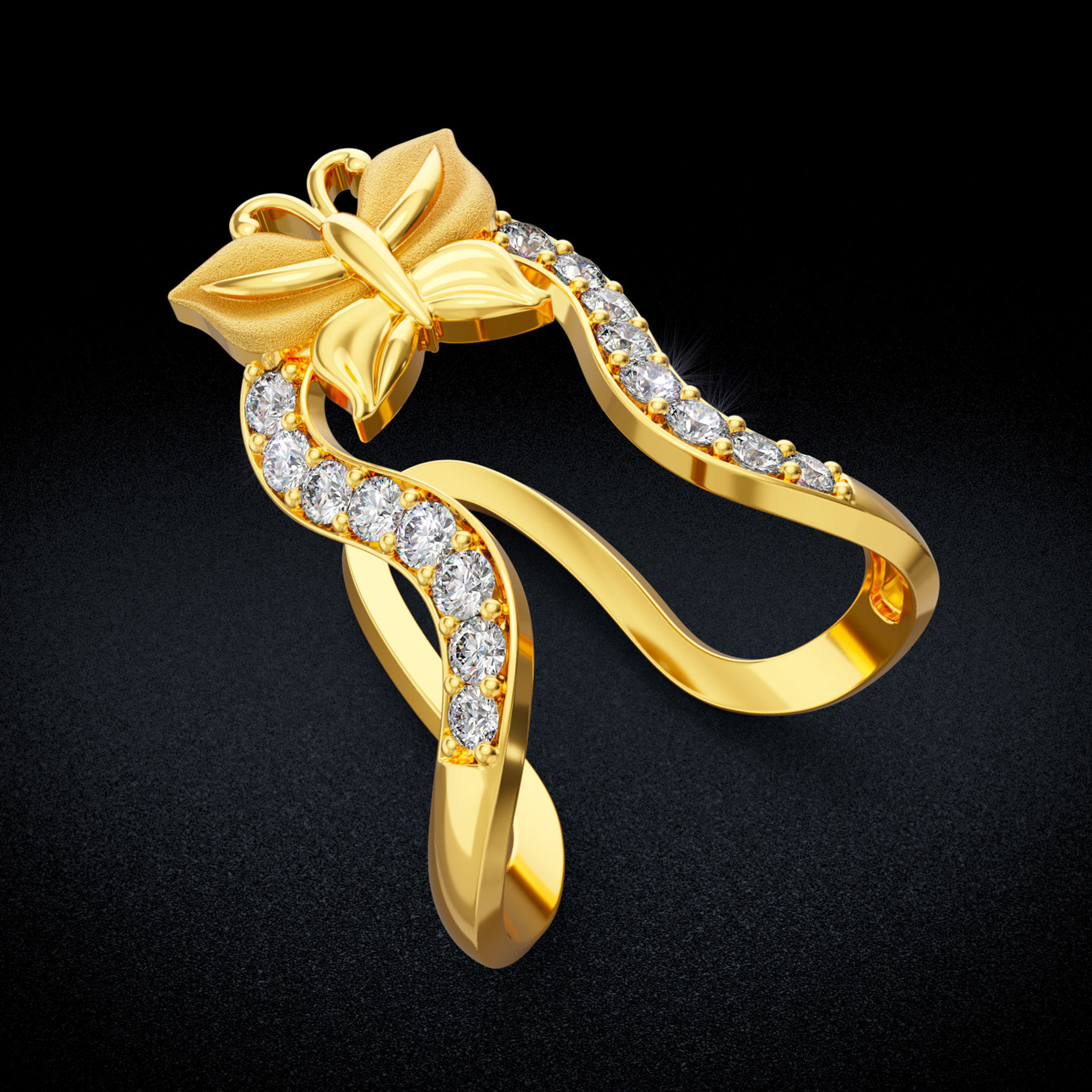 Gold Butterfly Vanki Ring image