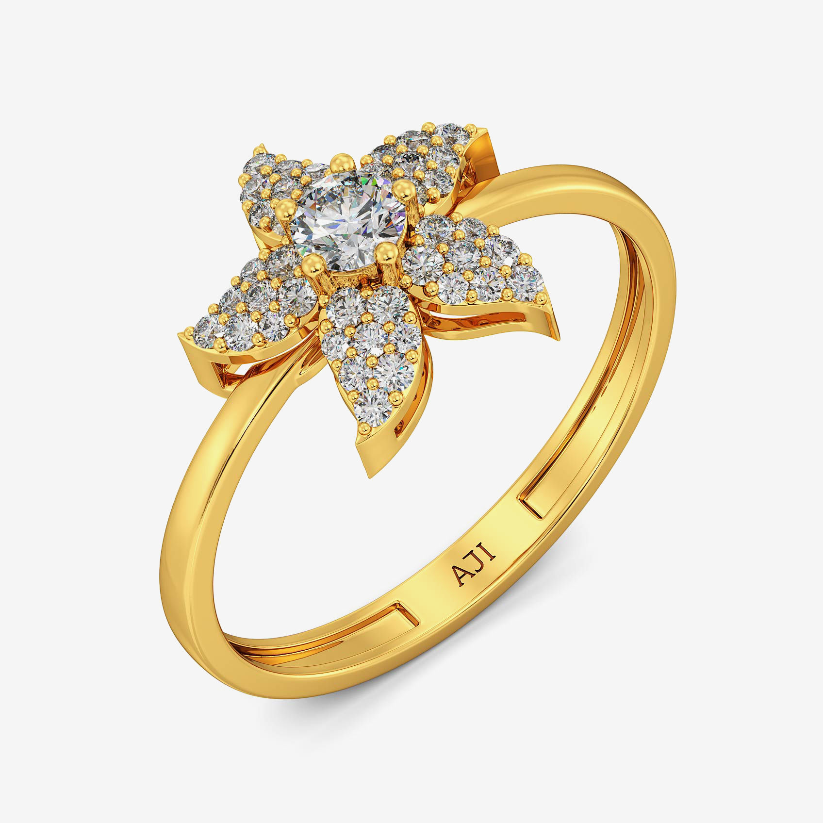 White Stone Blossoming Flower Ring