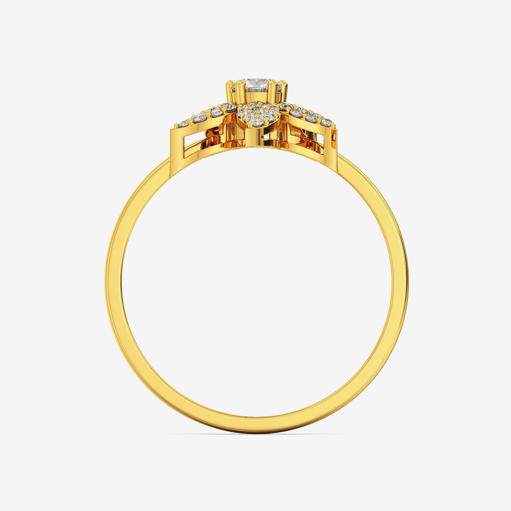 White Stone Blossoming Flower Ring image