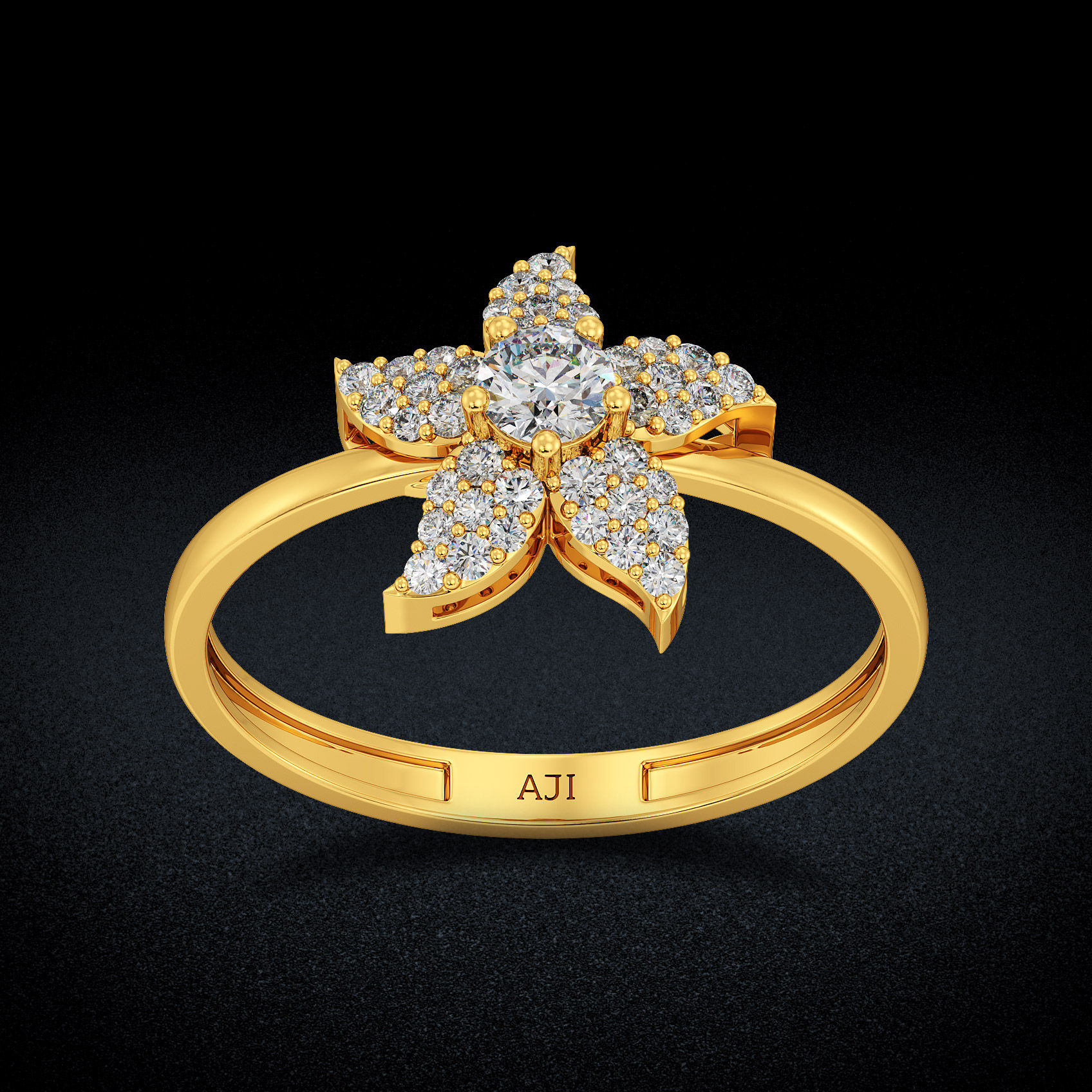 White Stone Blossoming Flower Ring image