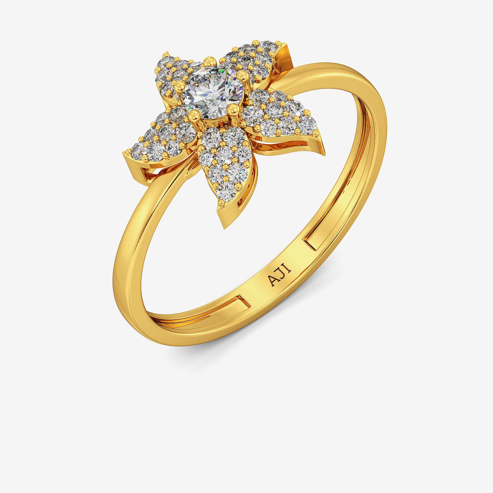 White Stone Blossoming Flower Ring alternate view 1