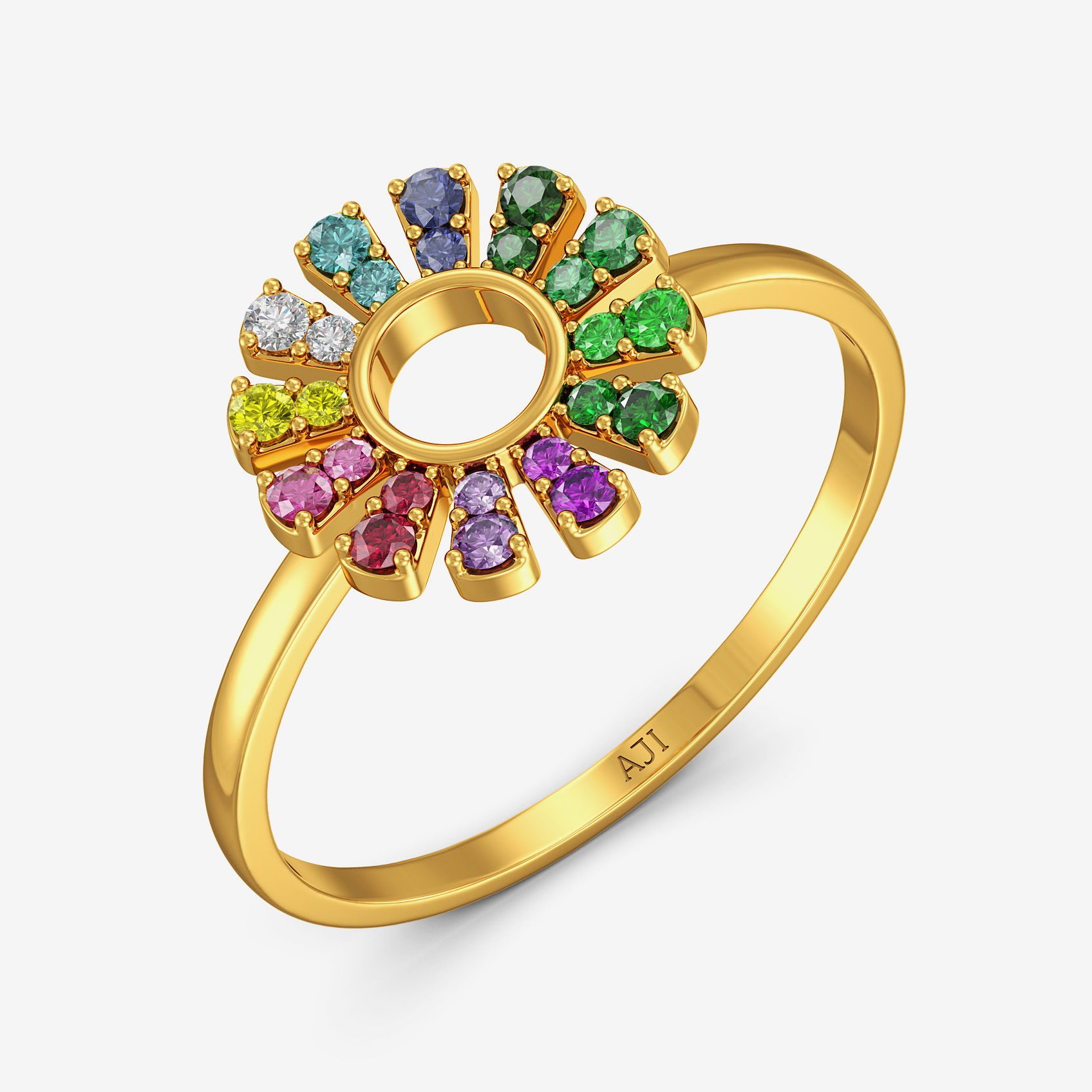 Colorful Curve Women Rings