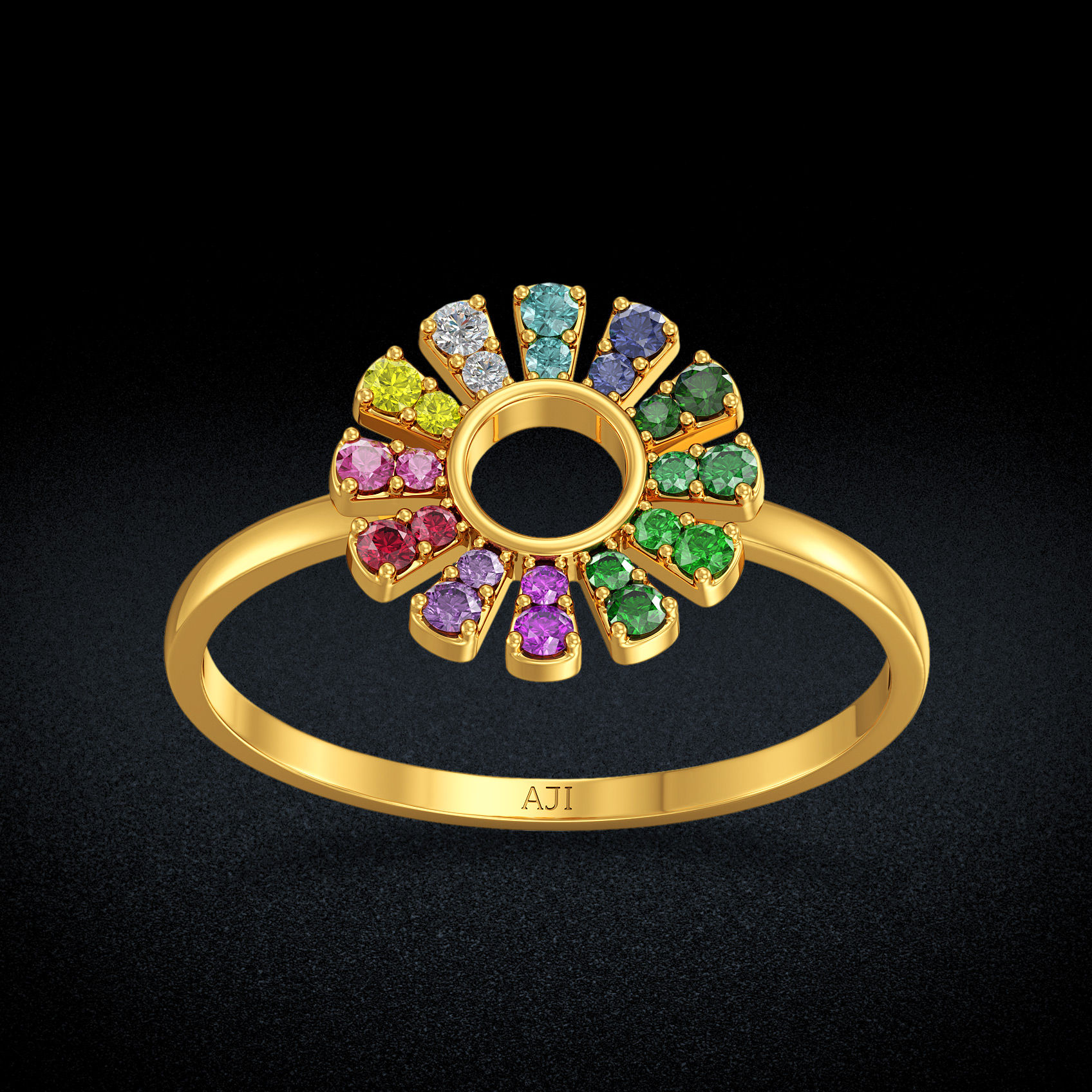 Colorful Curve Women Rings image