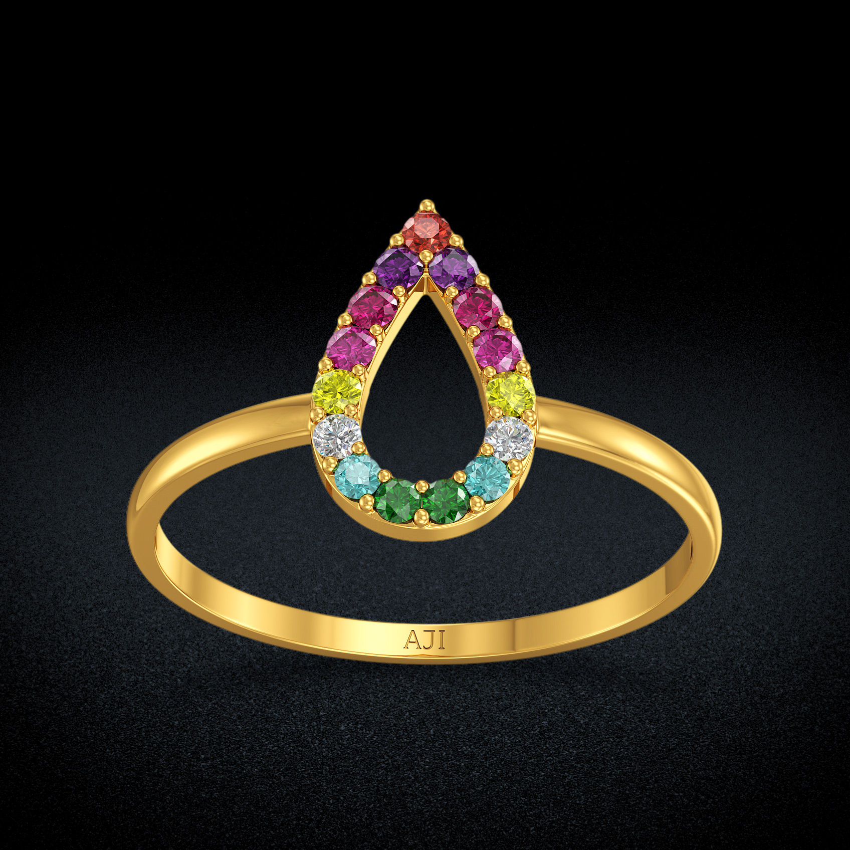Multi-hued Arch Women Rings image