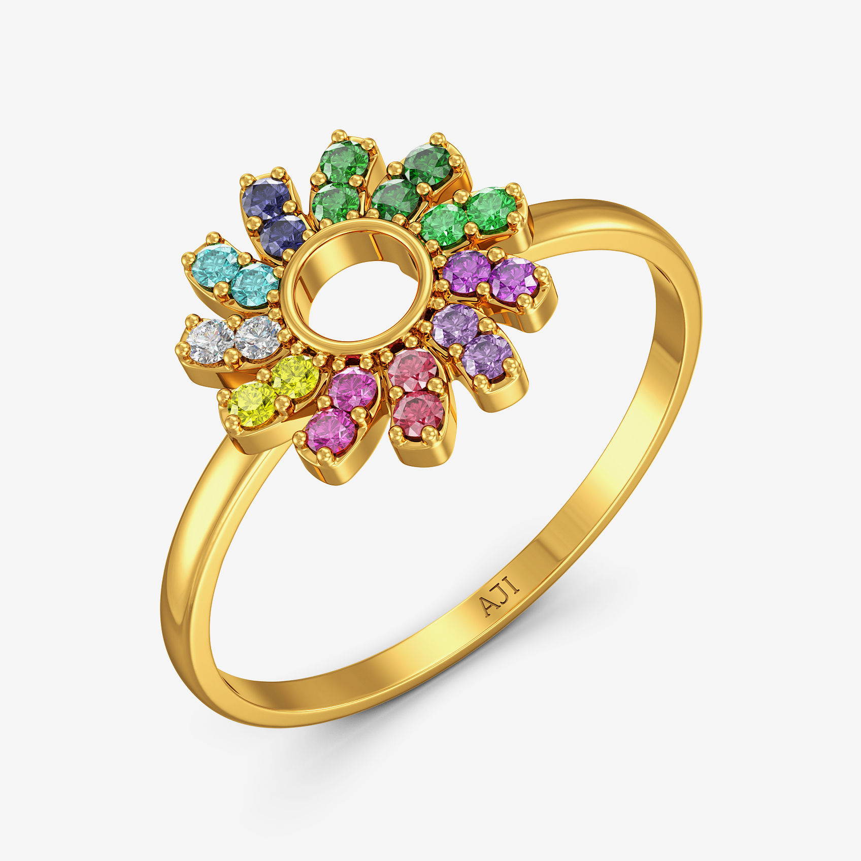 Chromatic Semicircle Women Rings