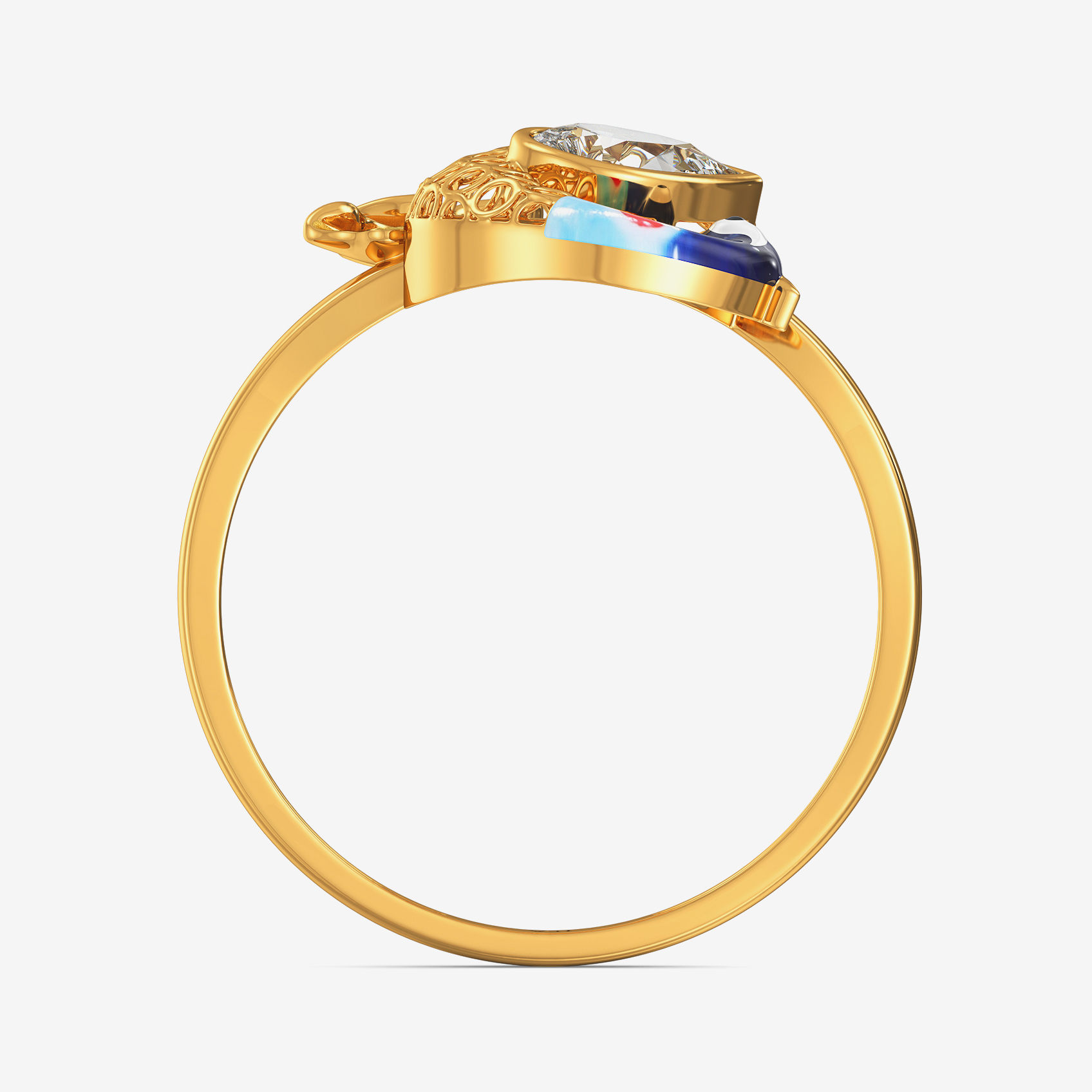 Peacock Brilliance Golden Ring image
