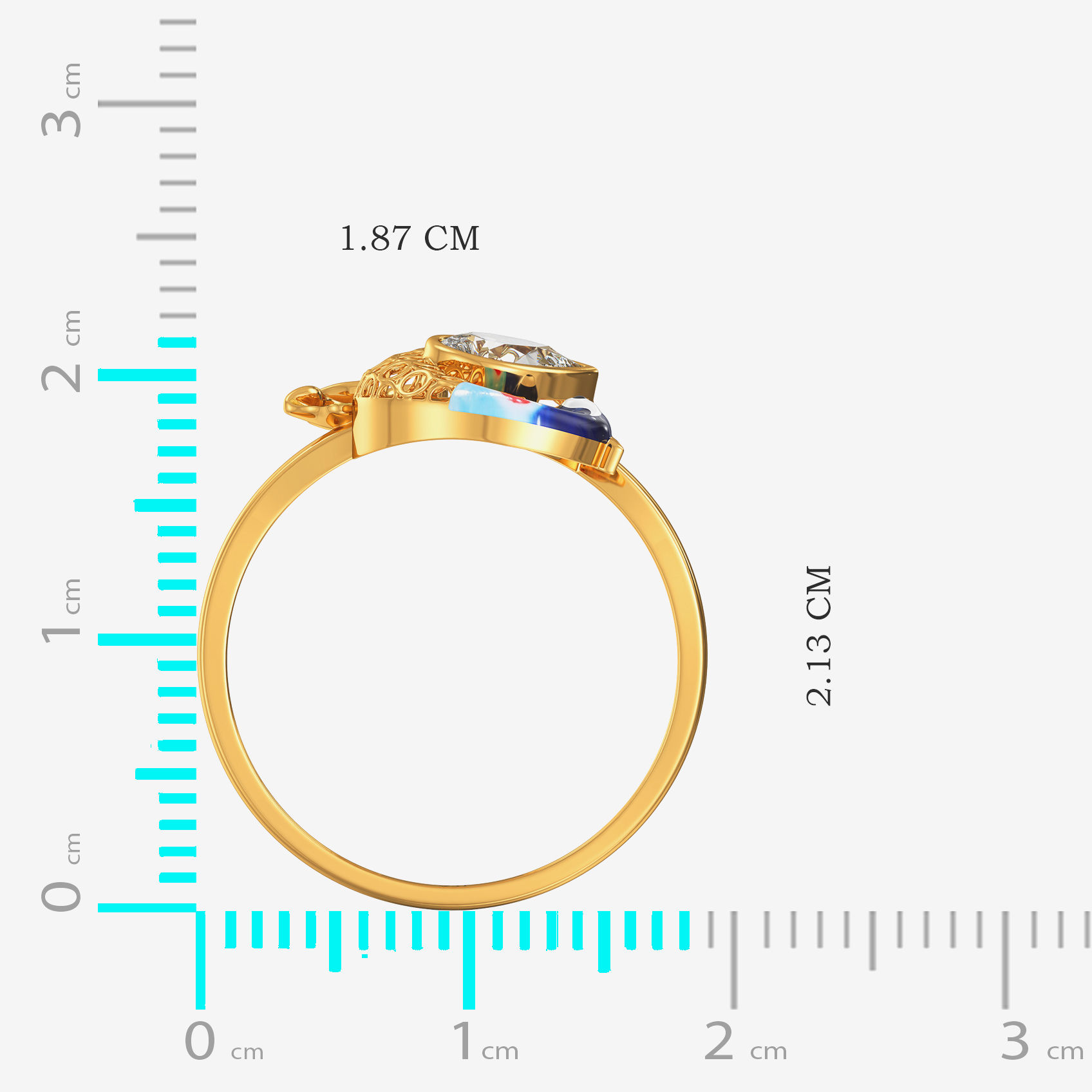 Peacock Brilliance Golden Ring image