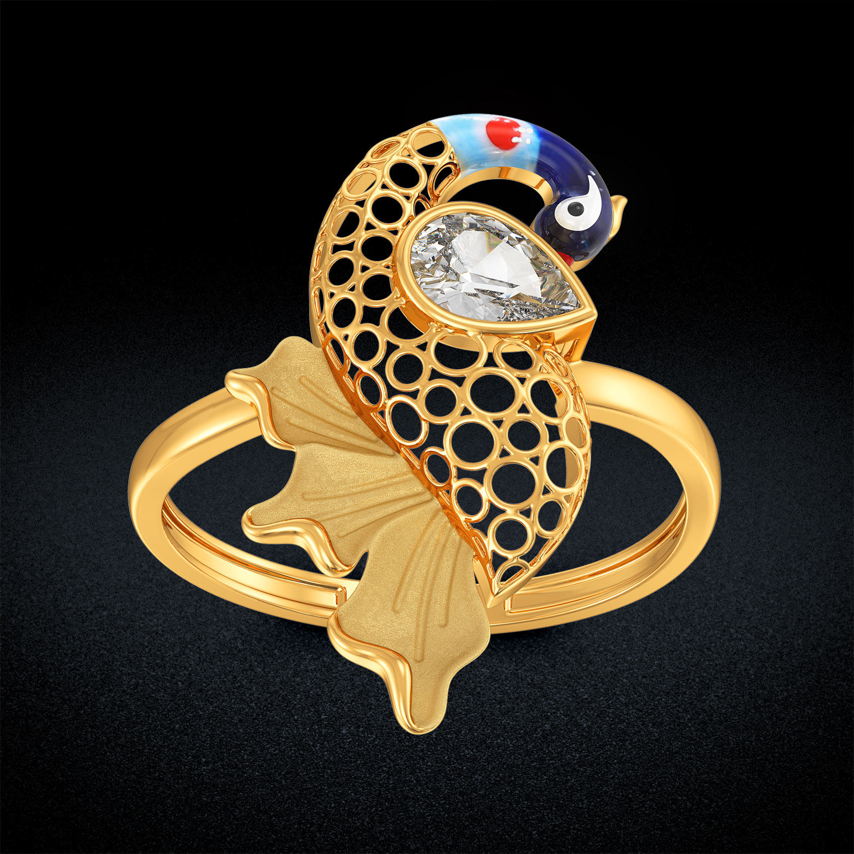 Peacock Brilliance Golden Ring image