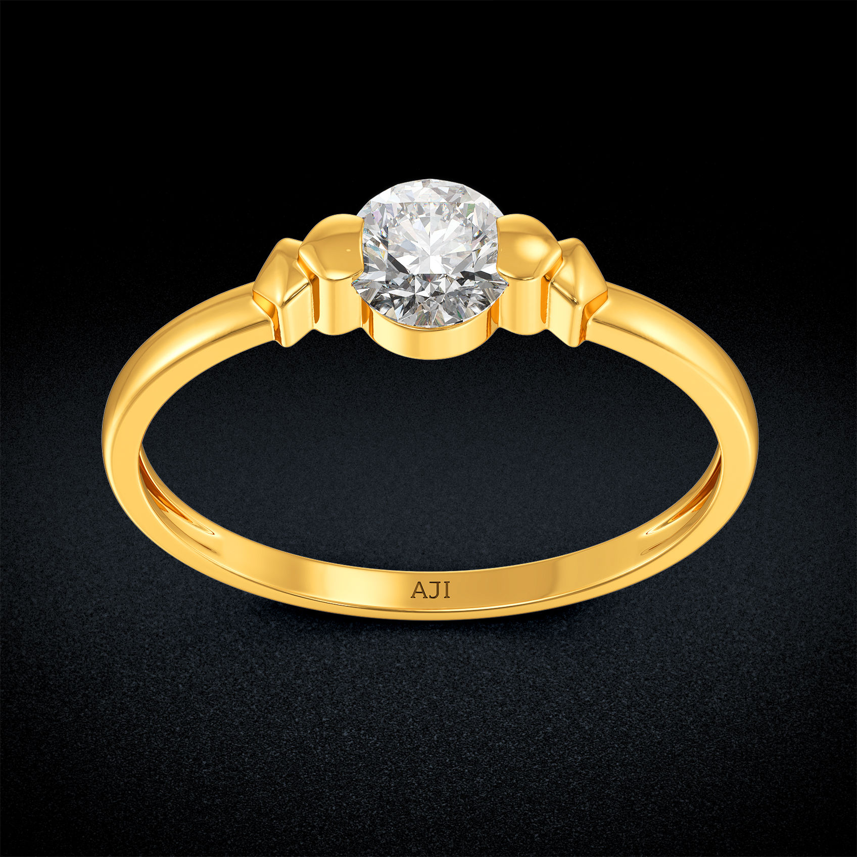 Solo pebble Women Gold Ring image