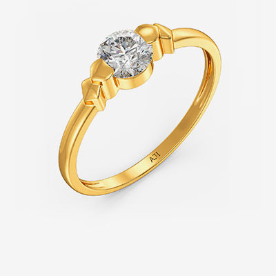 Solo pebble Women Gold Ring alternate view 1