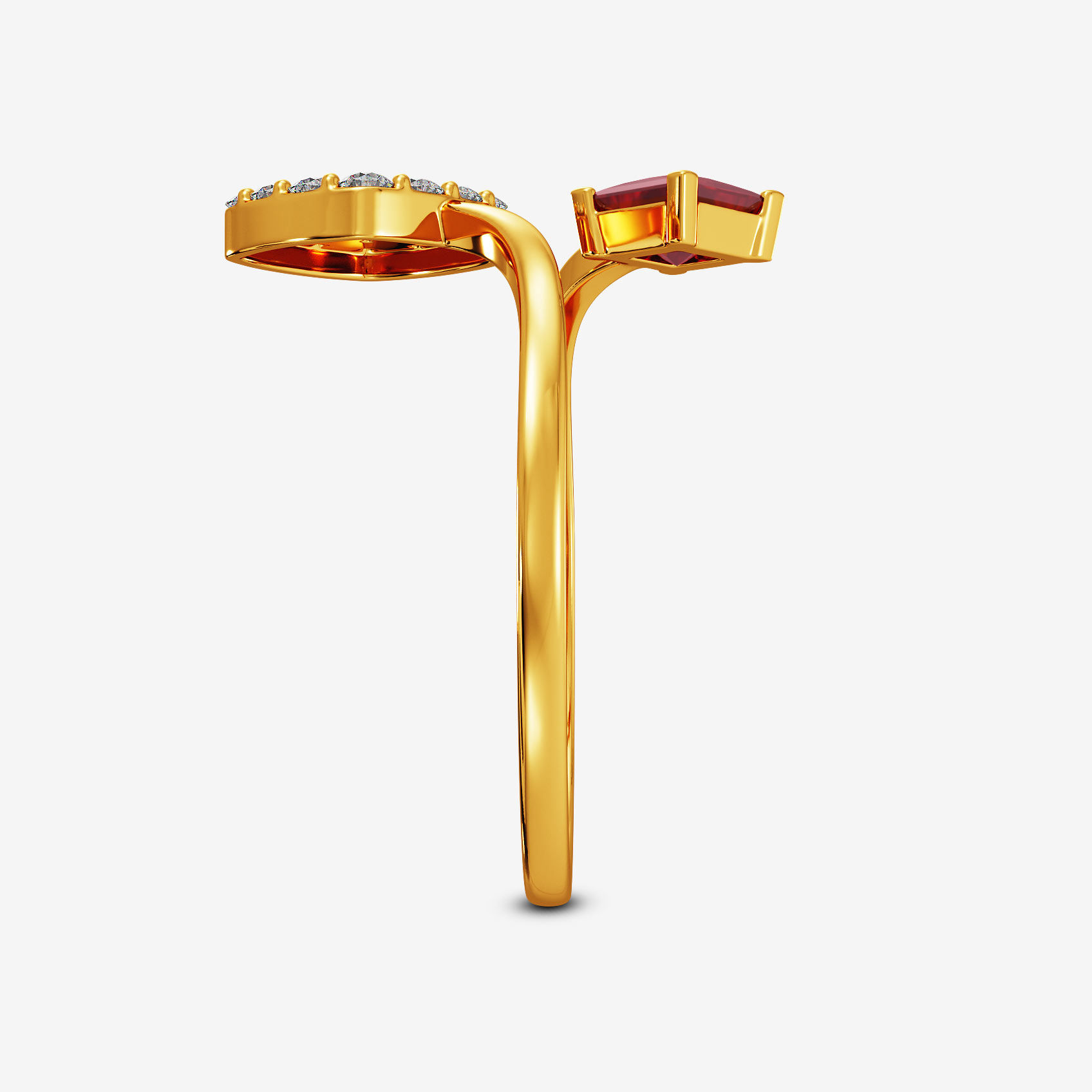 Squared Gold Women Ring alternate view 3