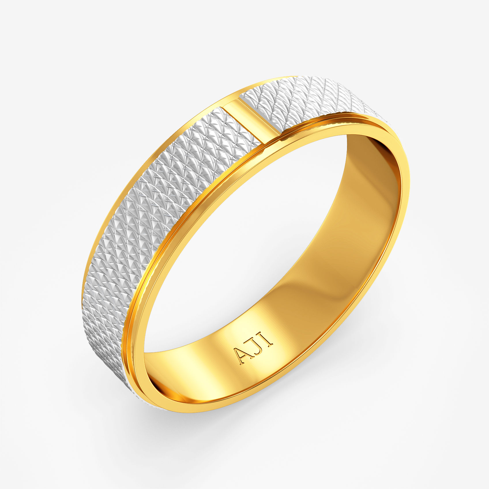 Sovereign Textured Gold Mens Ring