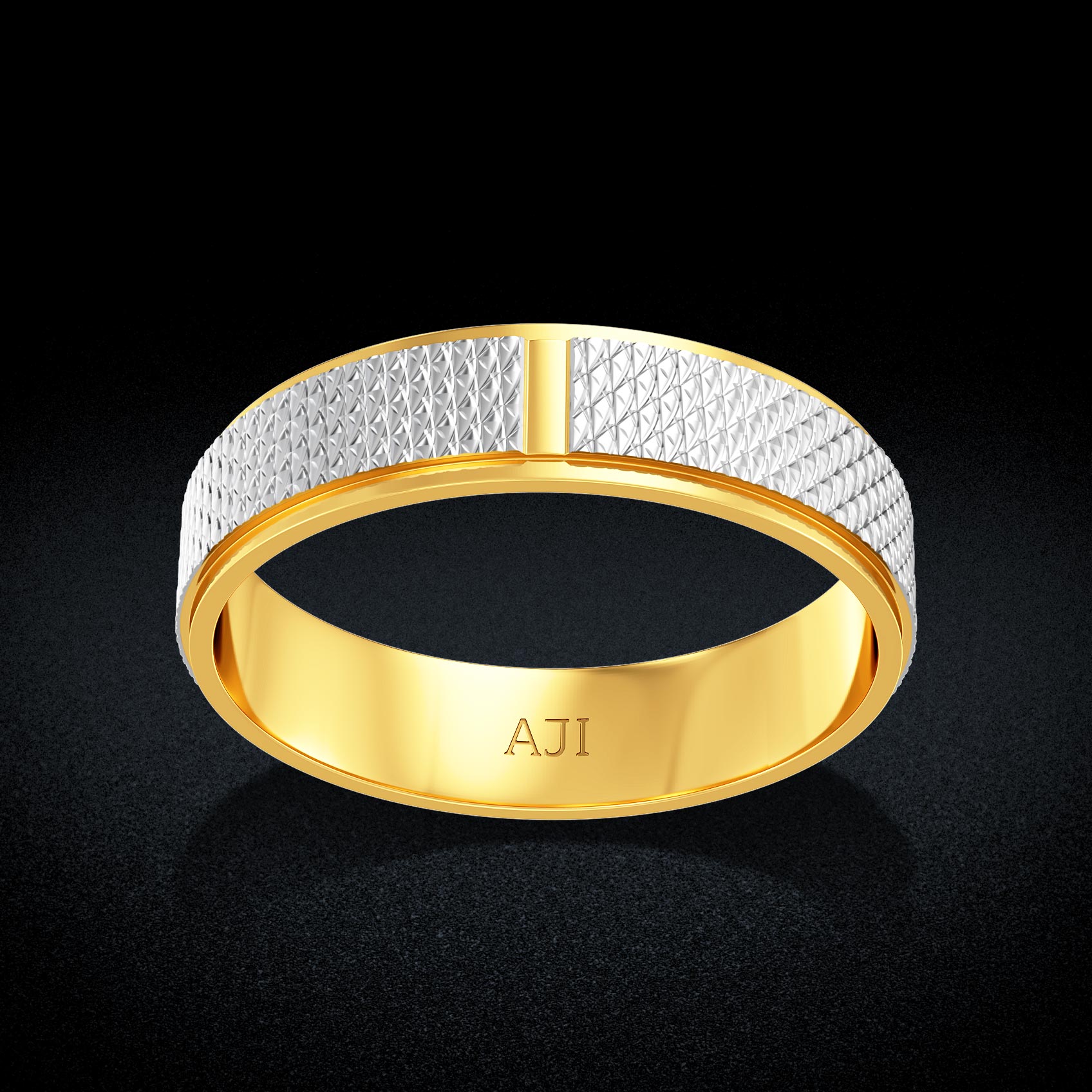 Sovereign Textured Gold Mens Ring image