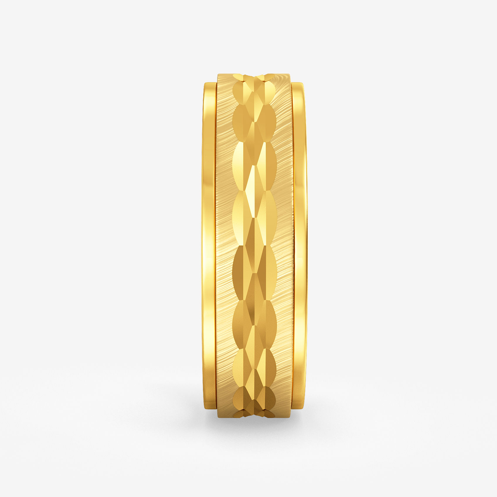 Noble Texture Gold Mens Ring alternate view 1