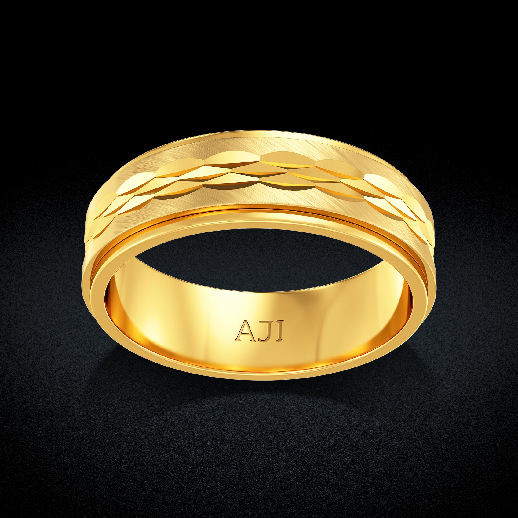 Noble Texture Gold Mens Ring image