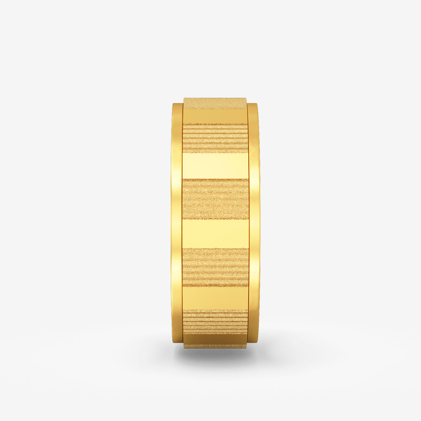 Opulent Stripe Texture Gold Womens Ring alternate view 1