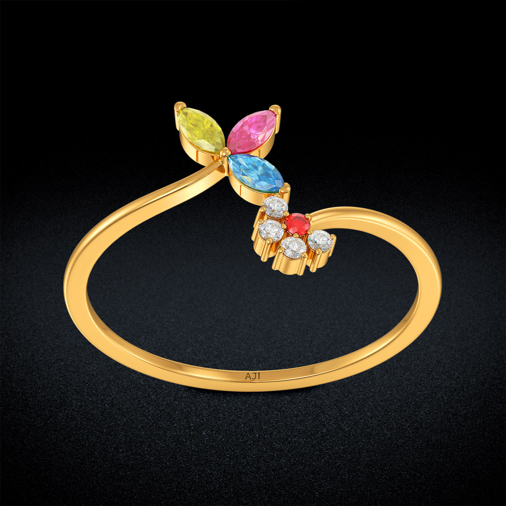 Elegant Blooming Leaf Gold Ring image