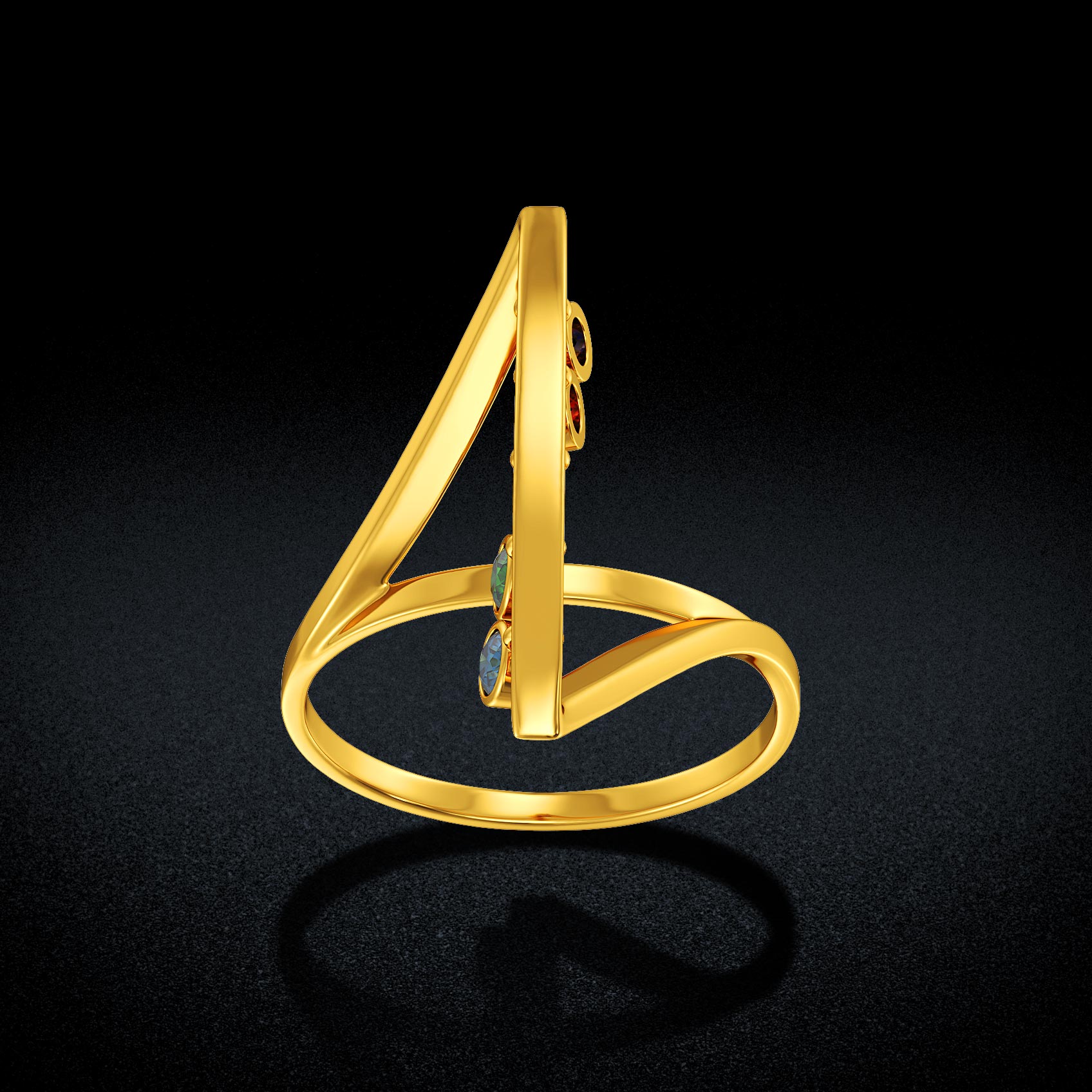 Rainbow Charm Delight Gold Ring image