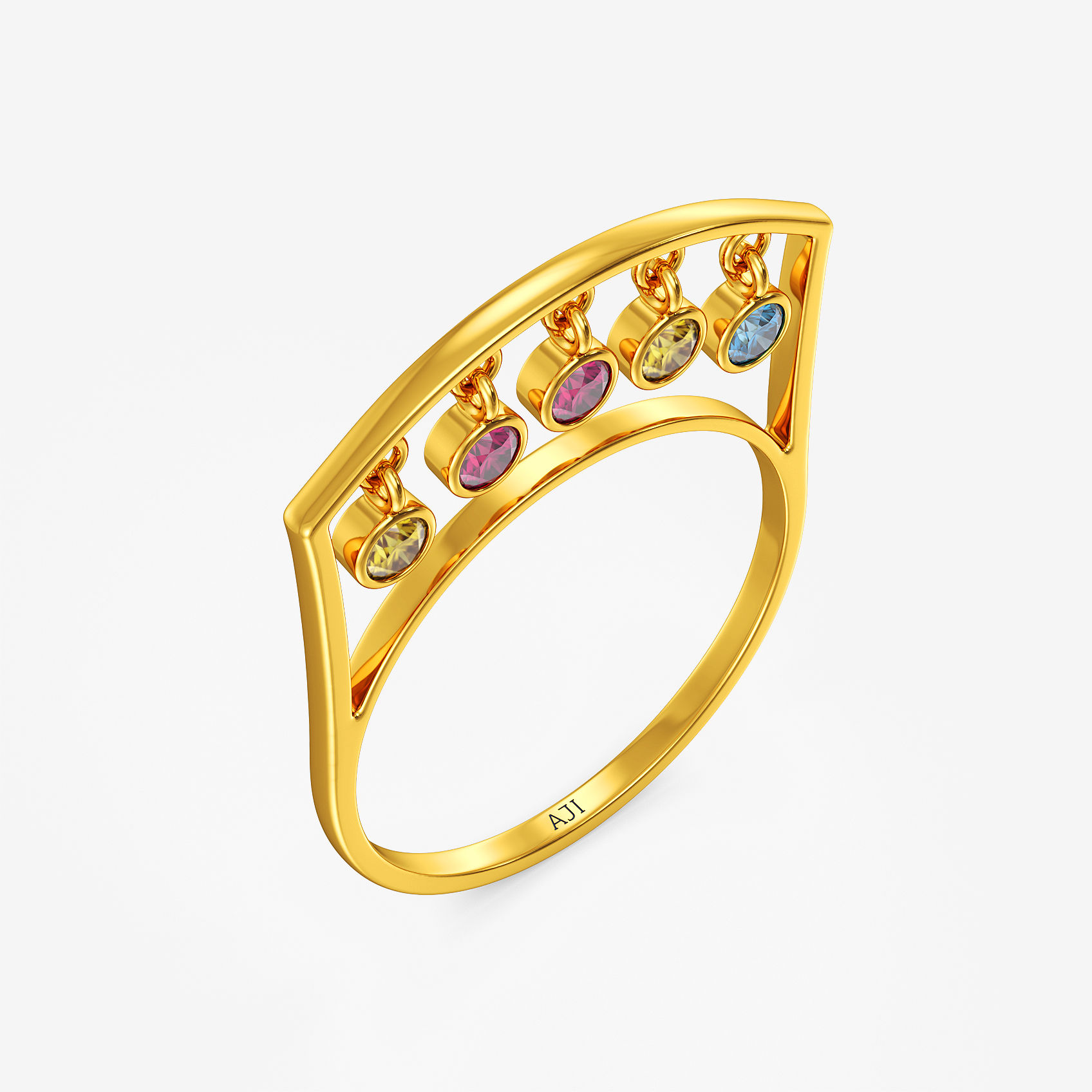 Vivid Charm Cascade Gold Ring