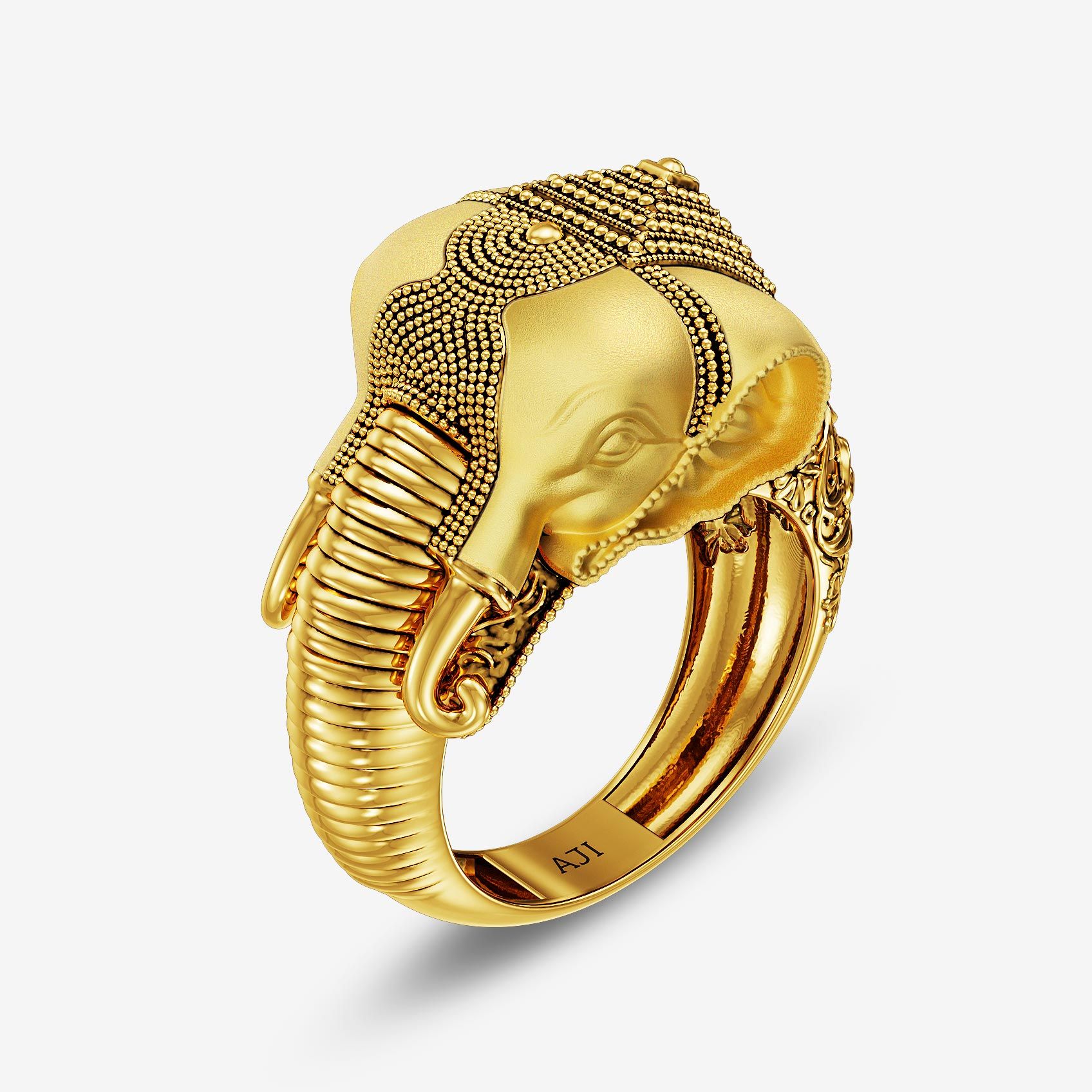 Tusker Elegance Gold Ring