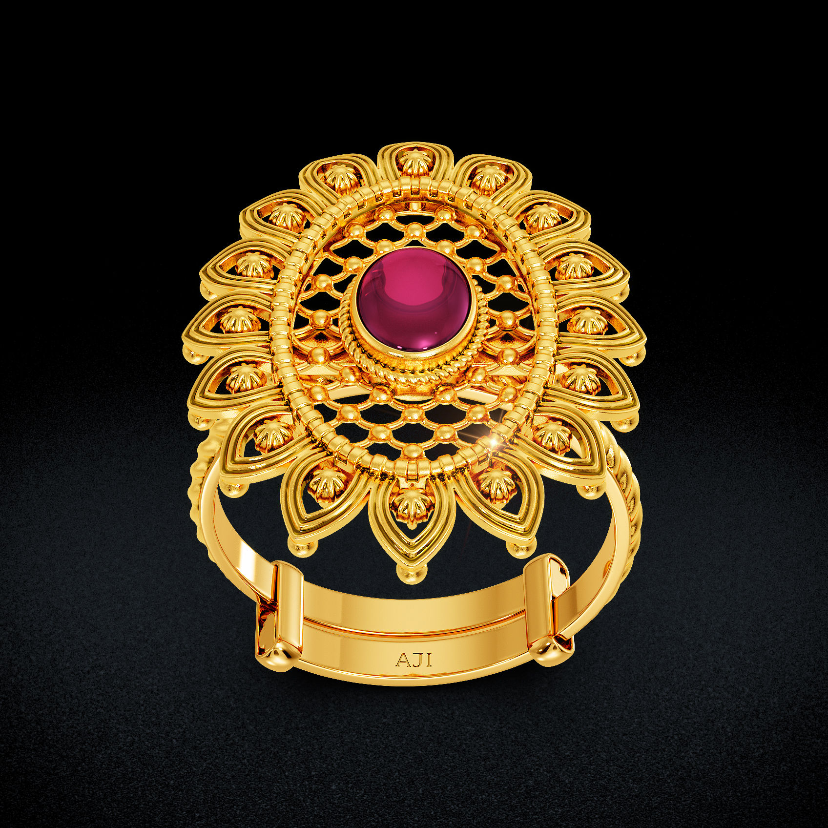 Gilded Bloom Gold Ring image