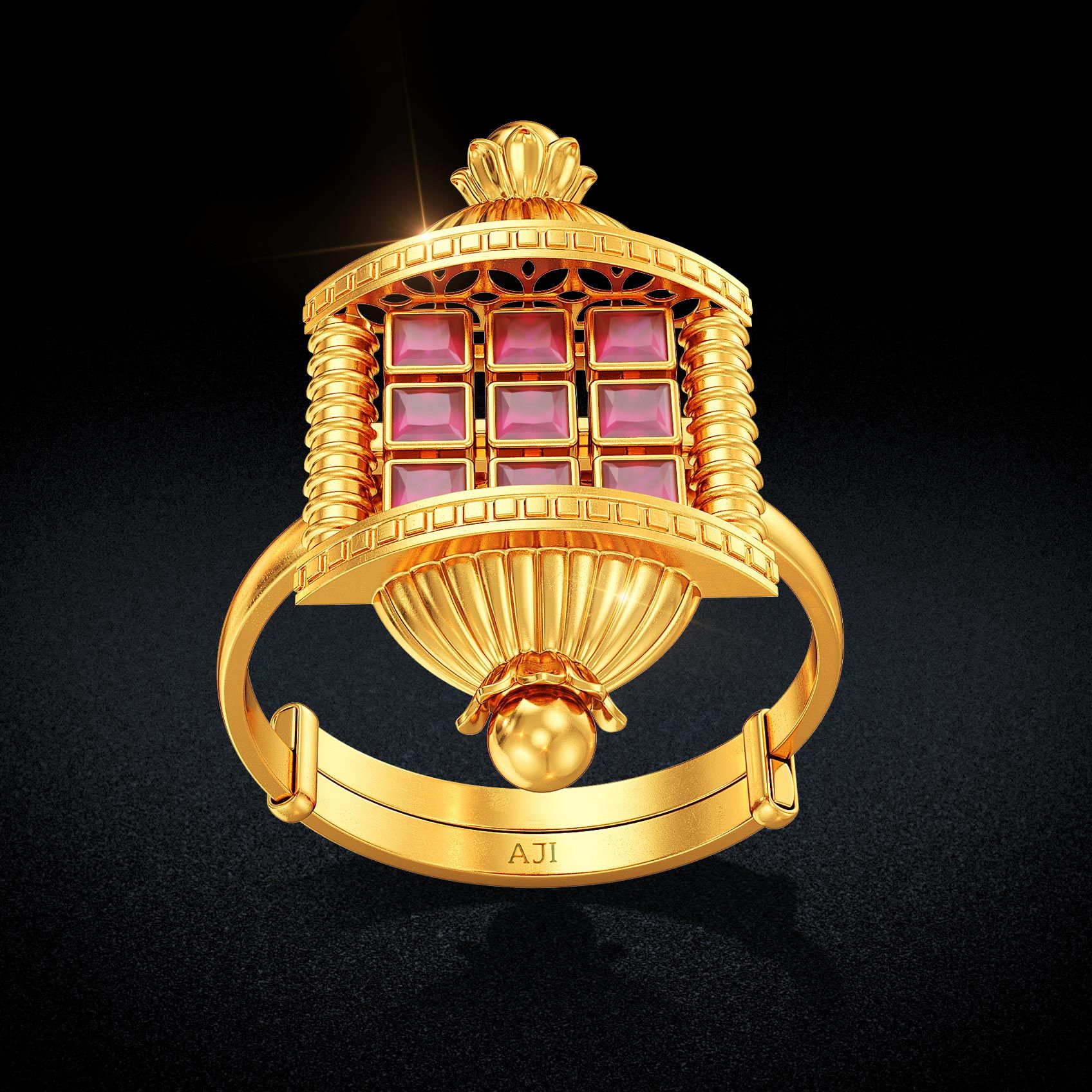 Ornate Jali Gold Ring image