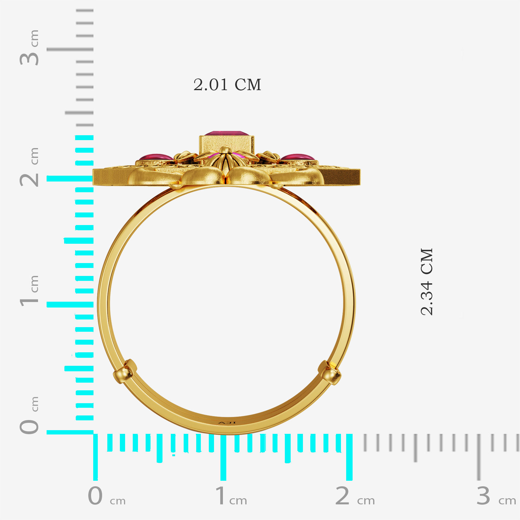 Embossed Grandeur Gold Ring alternate view 3
