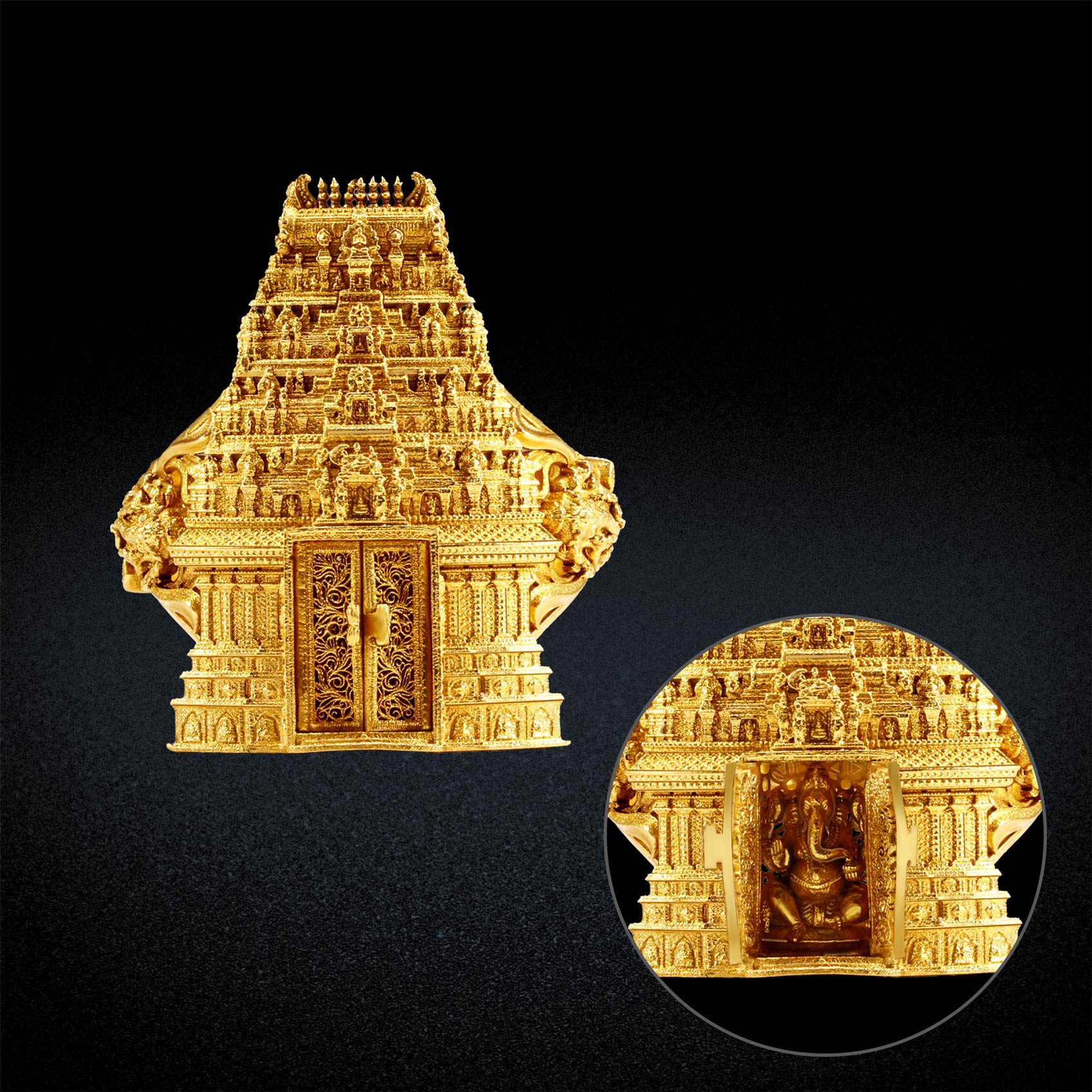 Shrine Ganesha Gold Ring image