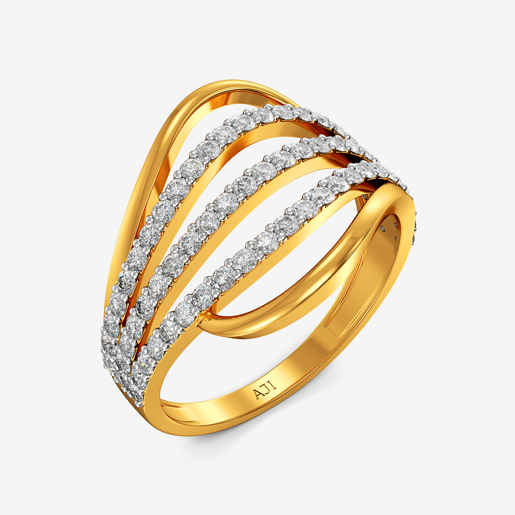 Wavy Spark Gold Ring