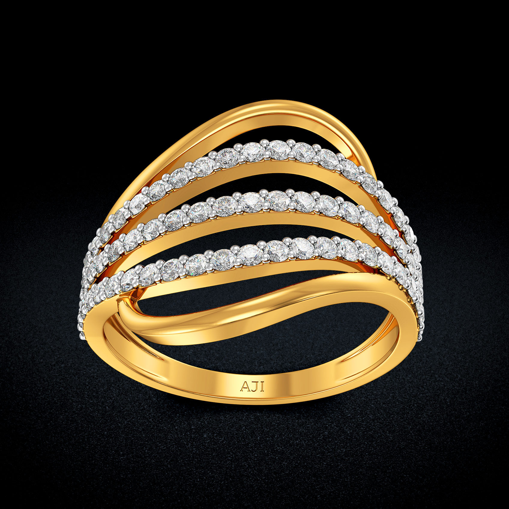 Wavy Spark Gold Ring image