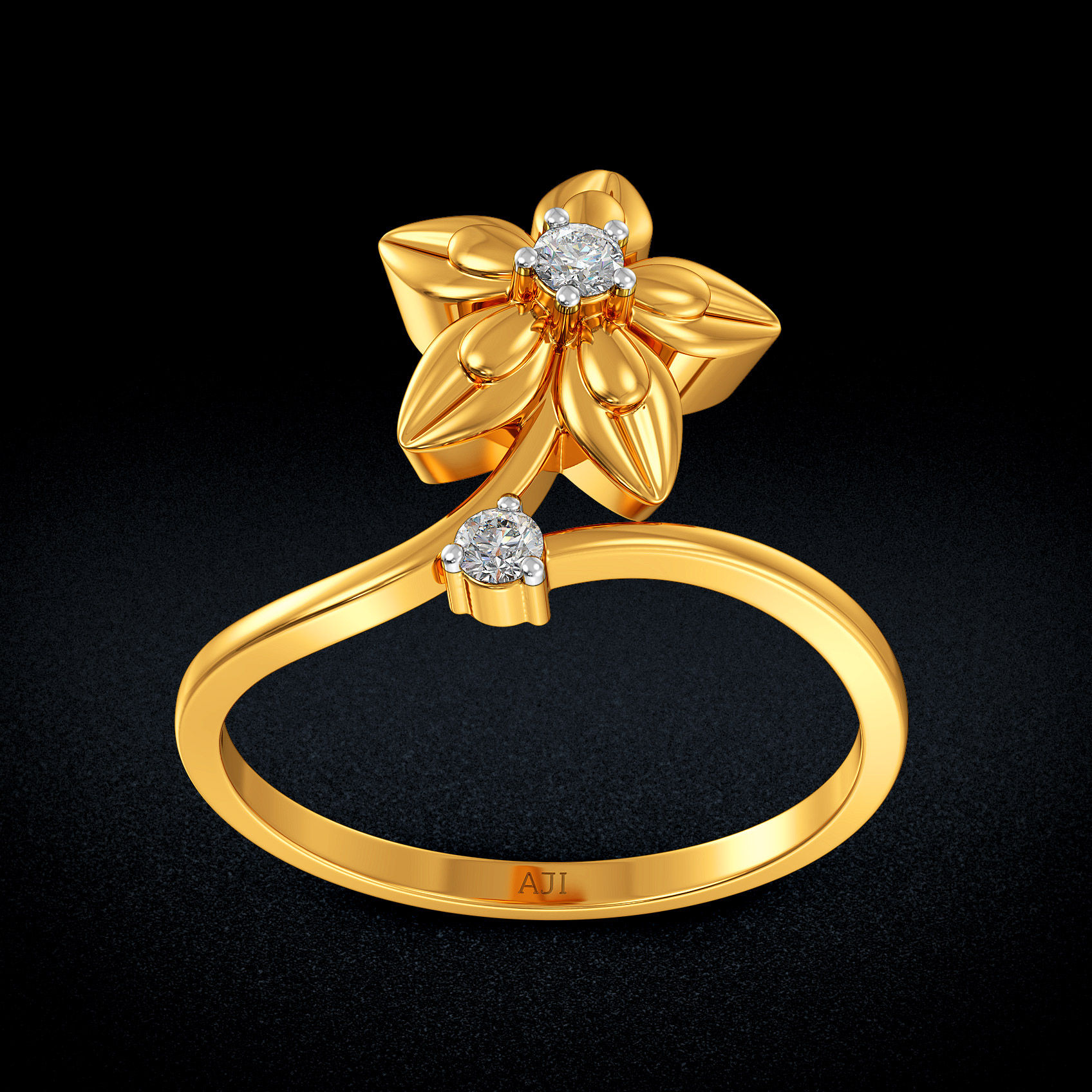 Solo Bloom Gold Ring image
