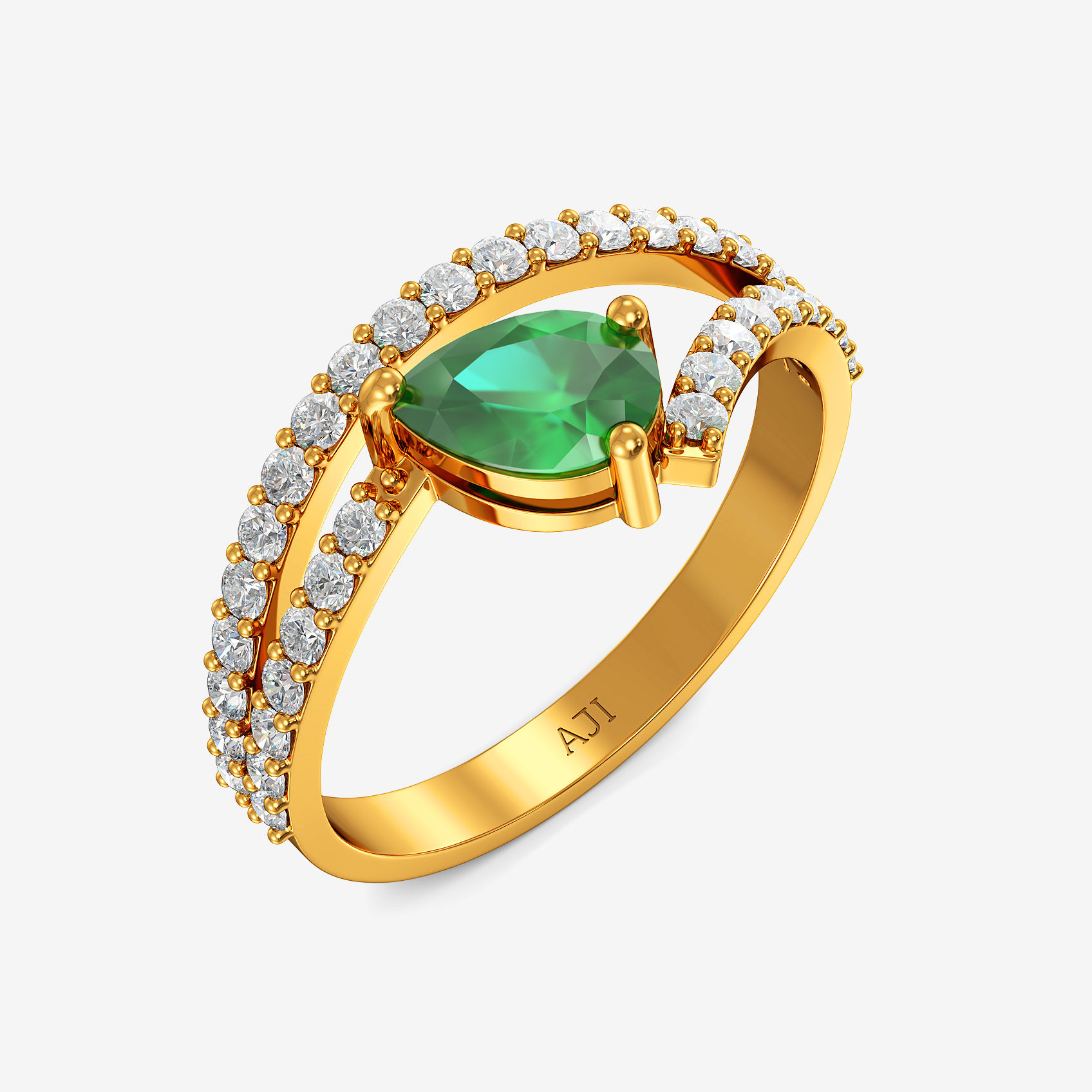 Verdant Dew Gold Ring
