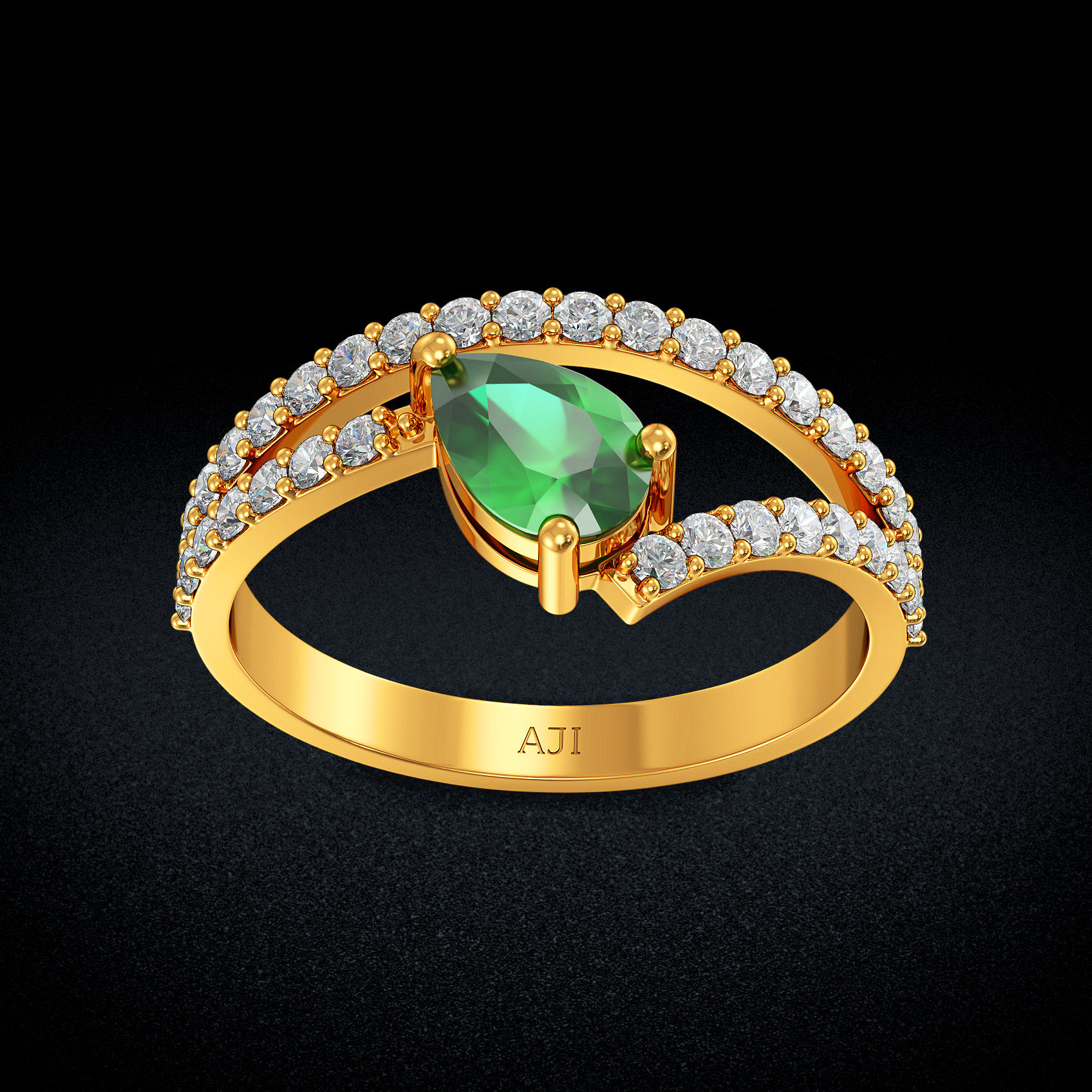 Verdant Dew Gold Ring image
