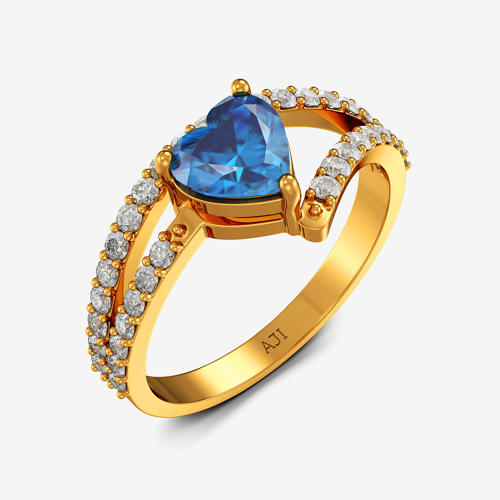 Azure Love Gold Ring
