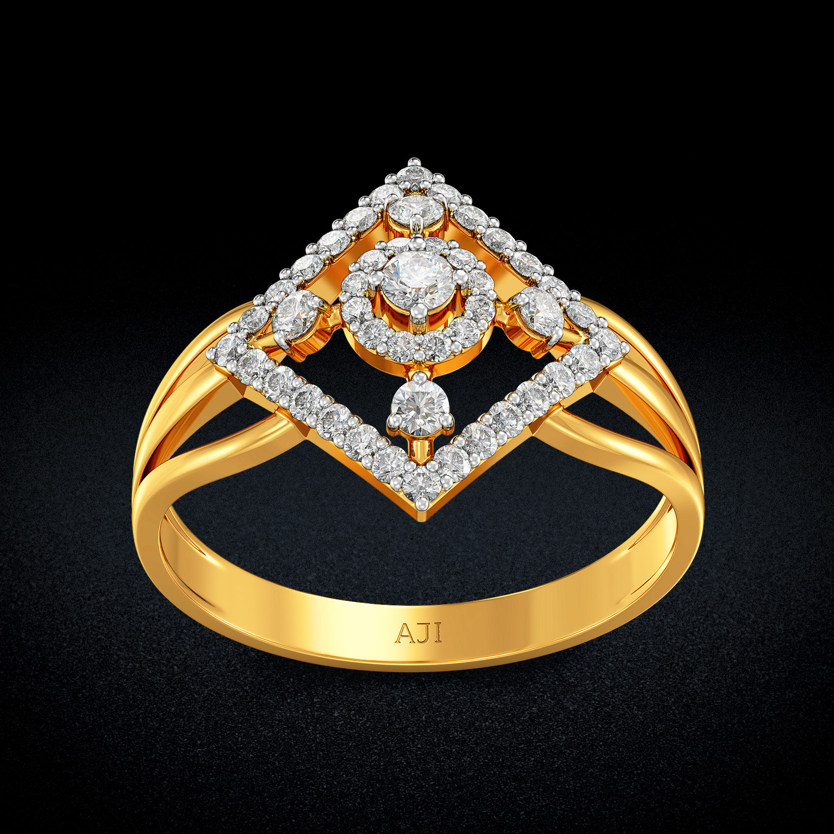 Lustre Square Gold Ring image