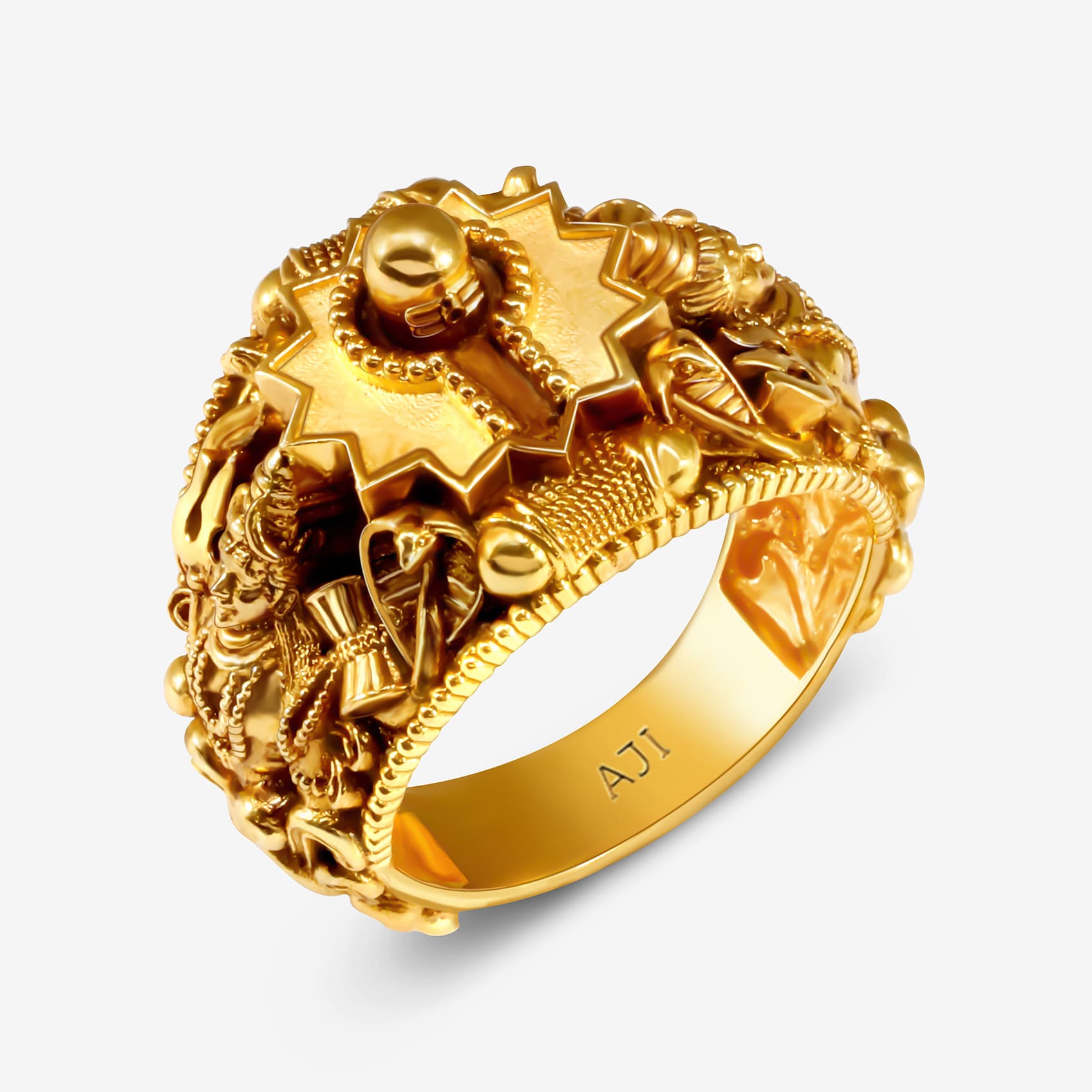Shiv Rhythm Mens Gold Ring