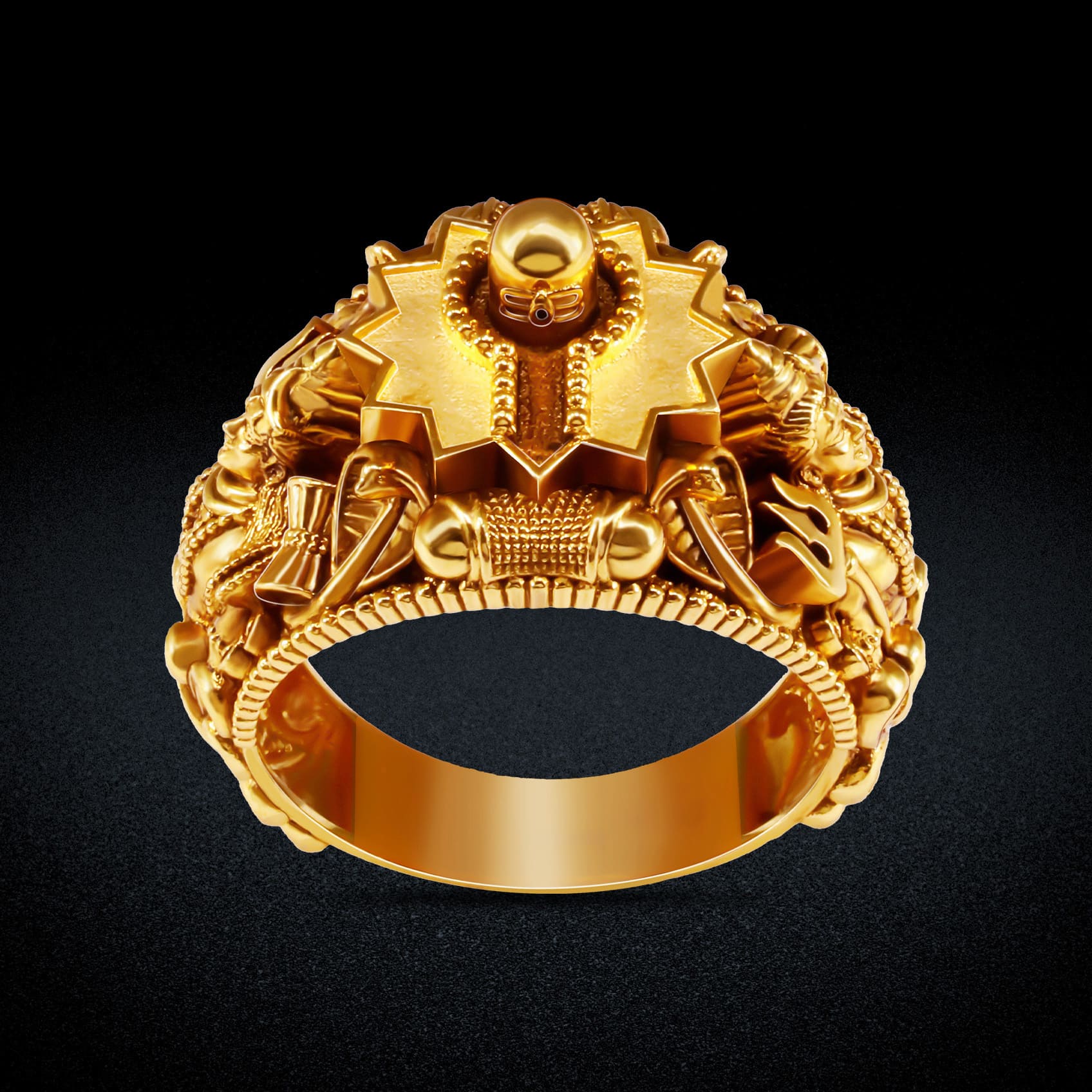 Shiv Rhythm Mens Gold Ring image