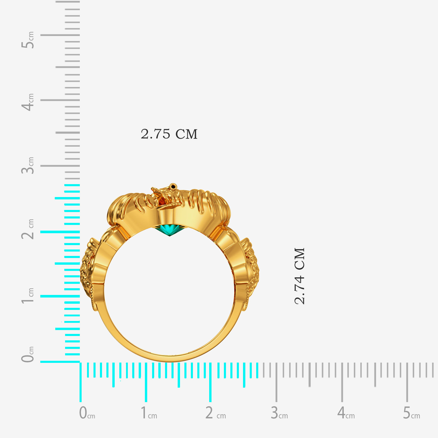 Peacock Bloom Ganesh Mens Gold Ring alternate view 3