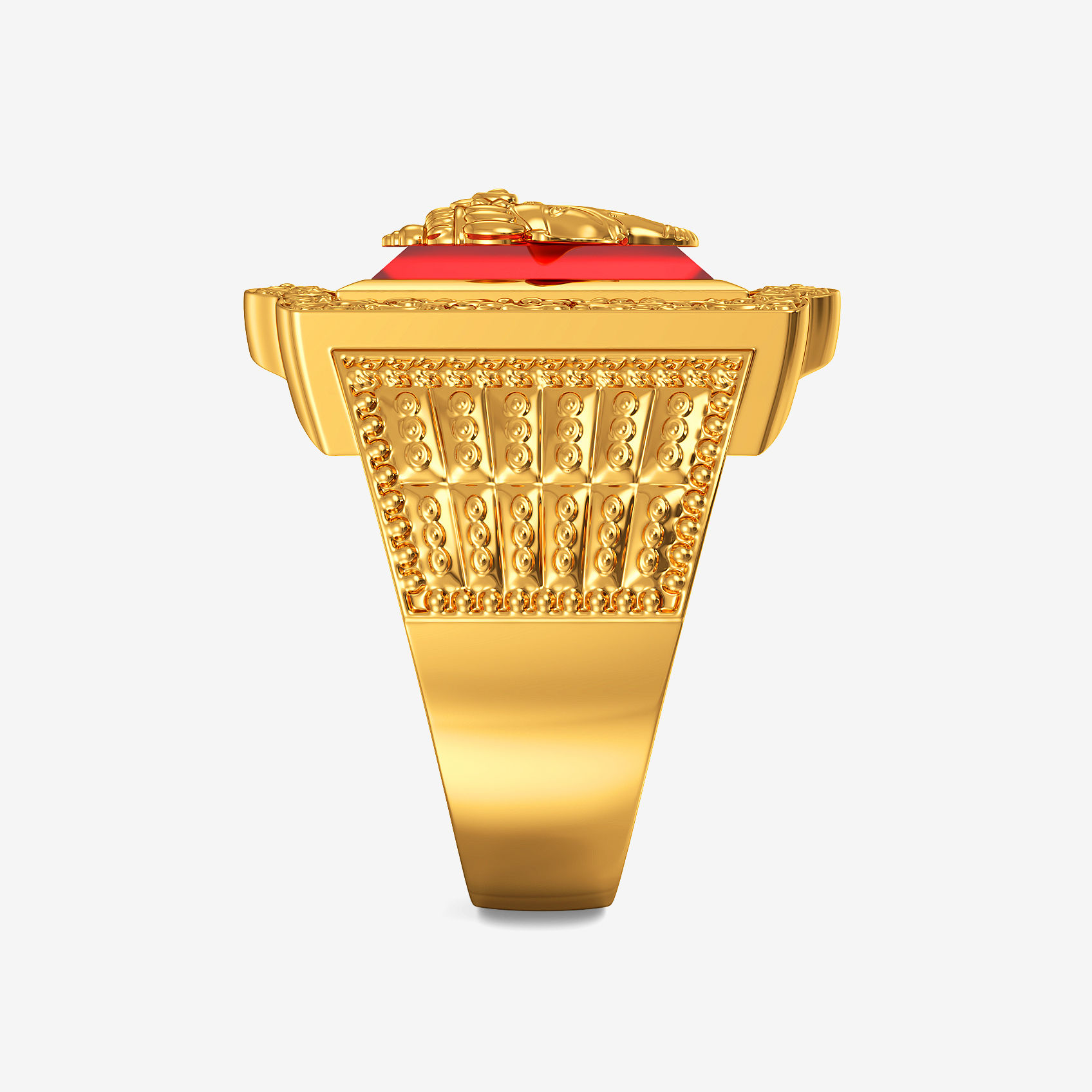 Crimson Ganesh Mens Gold Ring alternate view 1