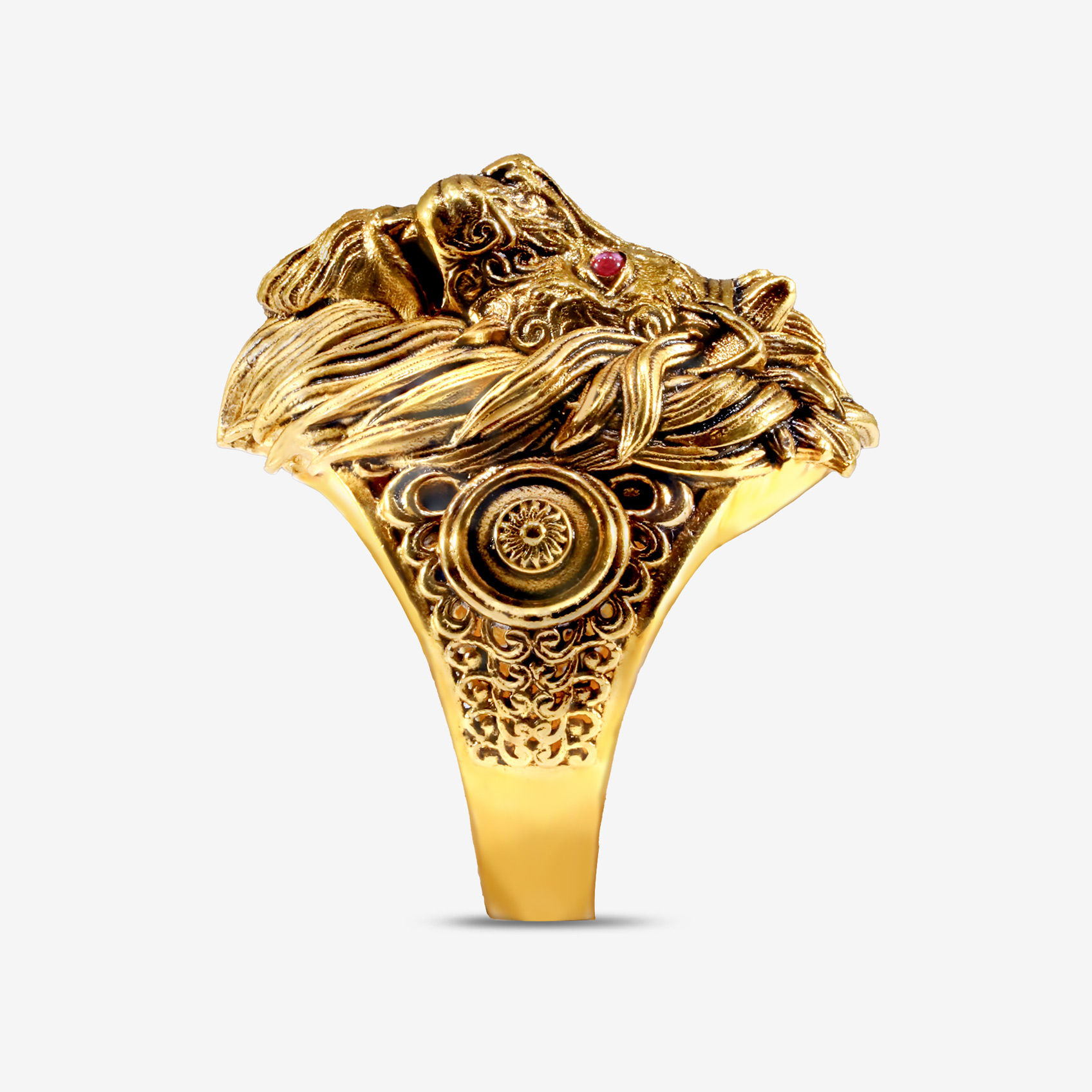 Lion Sovereign Gold Mens Ring alternate view 1