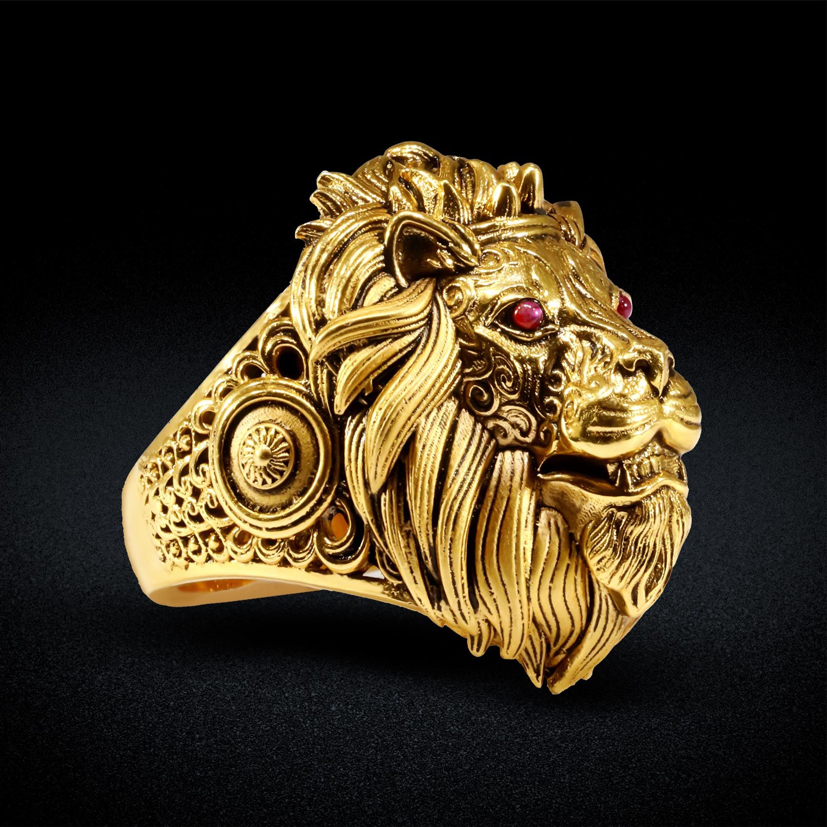Lion Sovereign Gold Mens Ring image