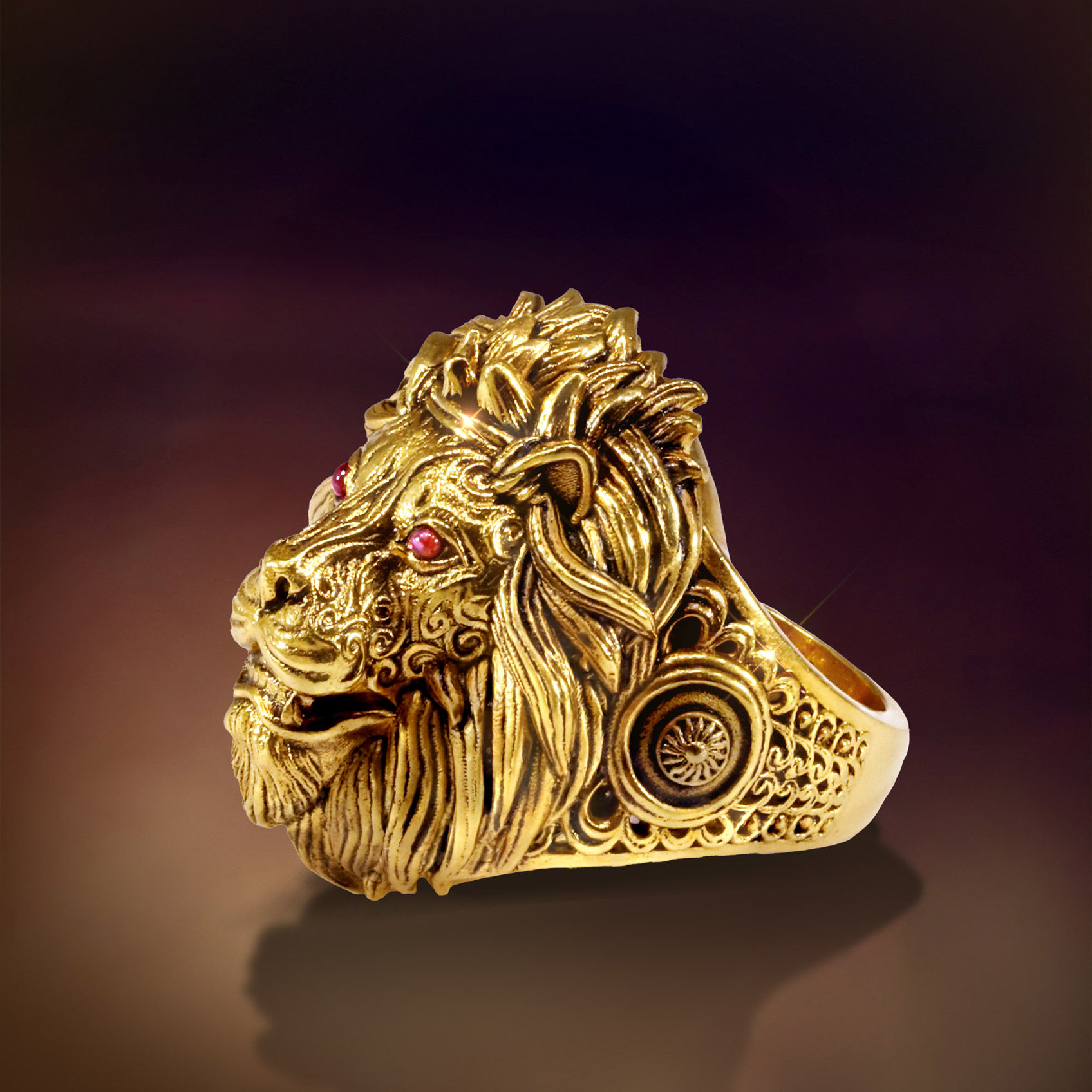 Lion Sovereign Gold Mens Ring image