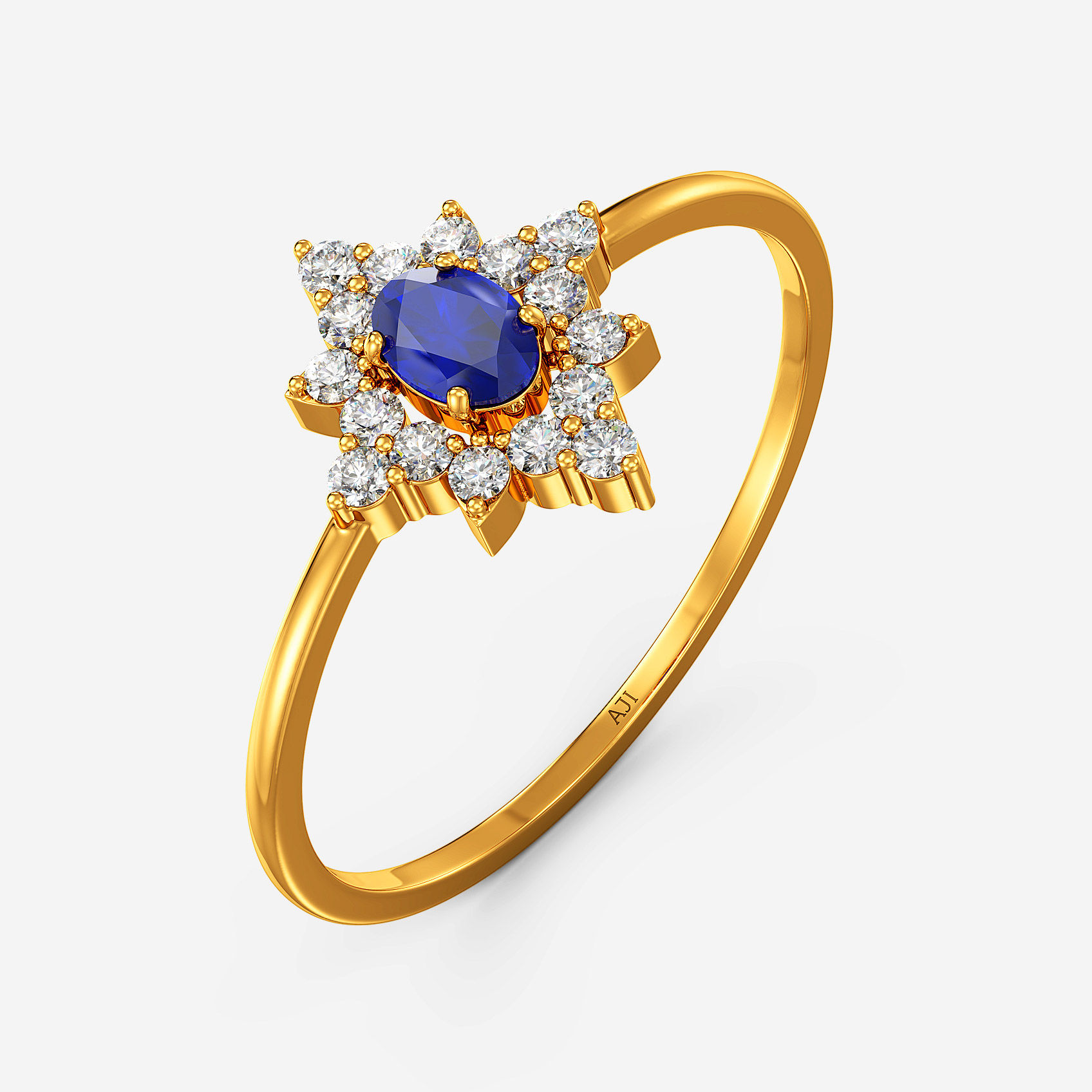 Azure Bloom Gold Ring