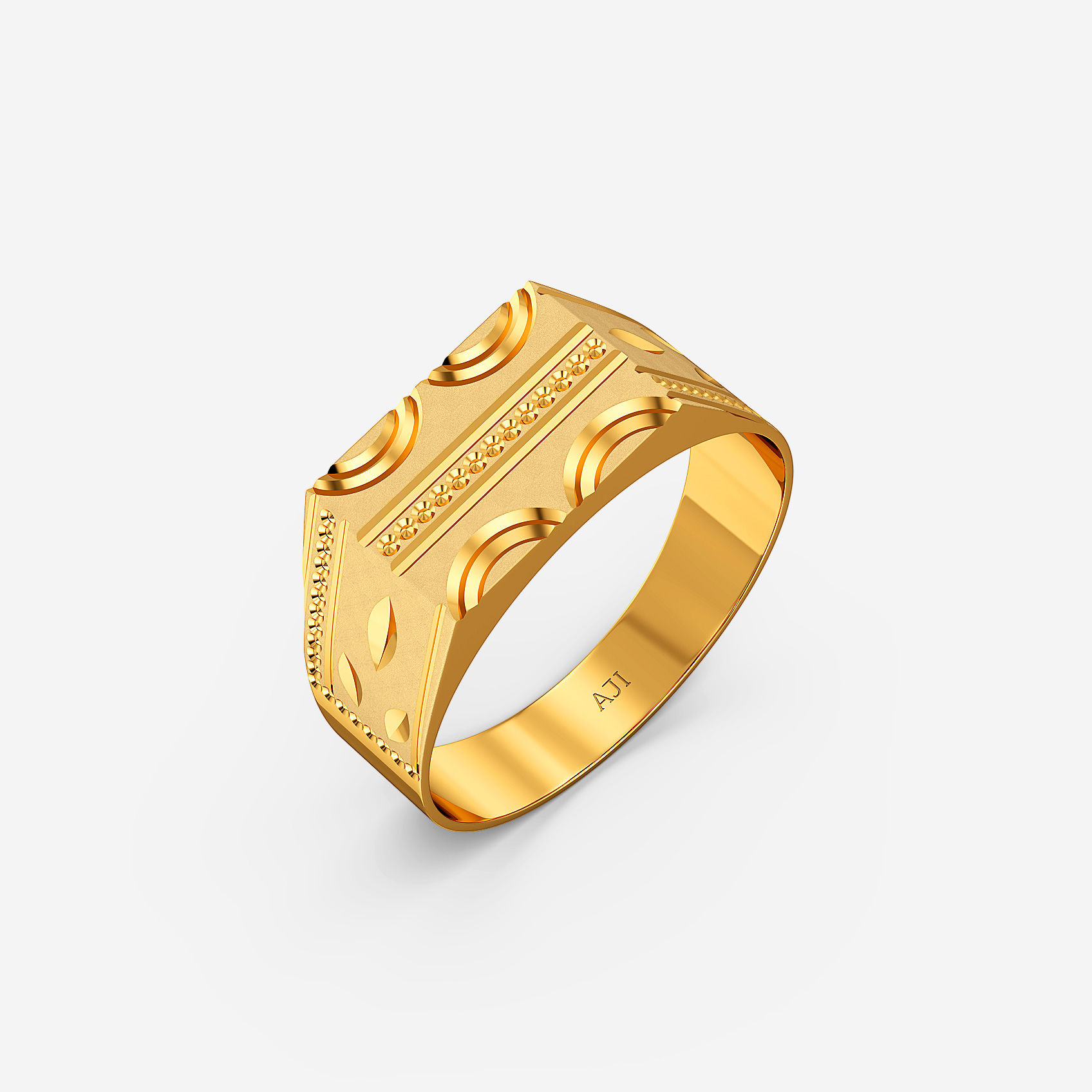 Nature Etch Gold Kids Ring