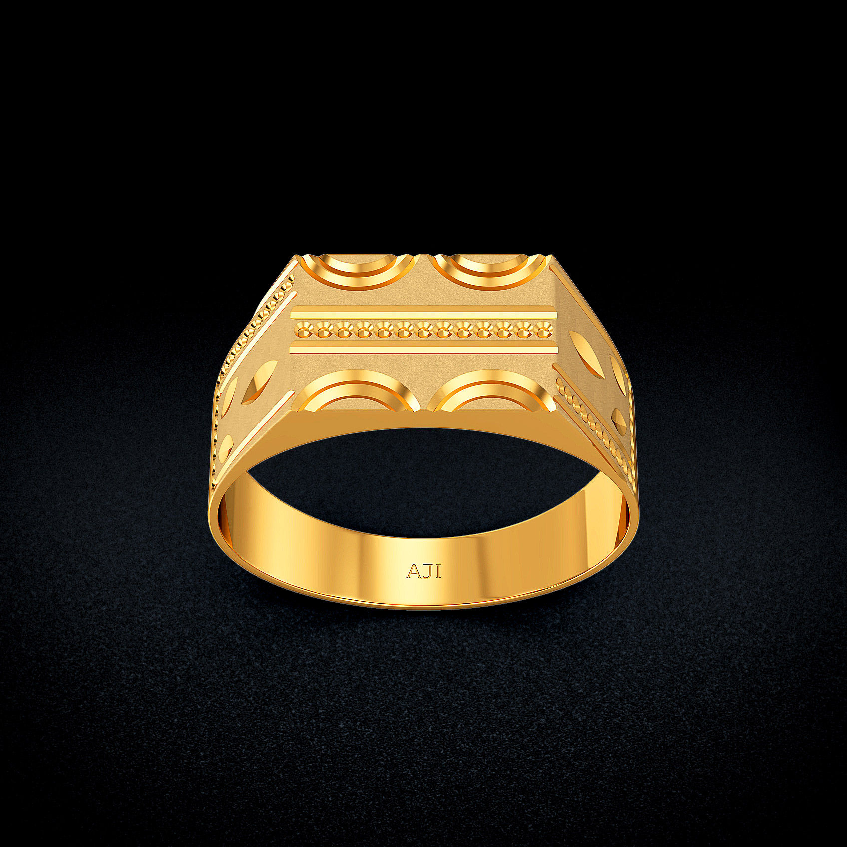 Nature Etch Gold Kids Ring image