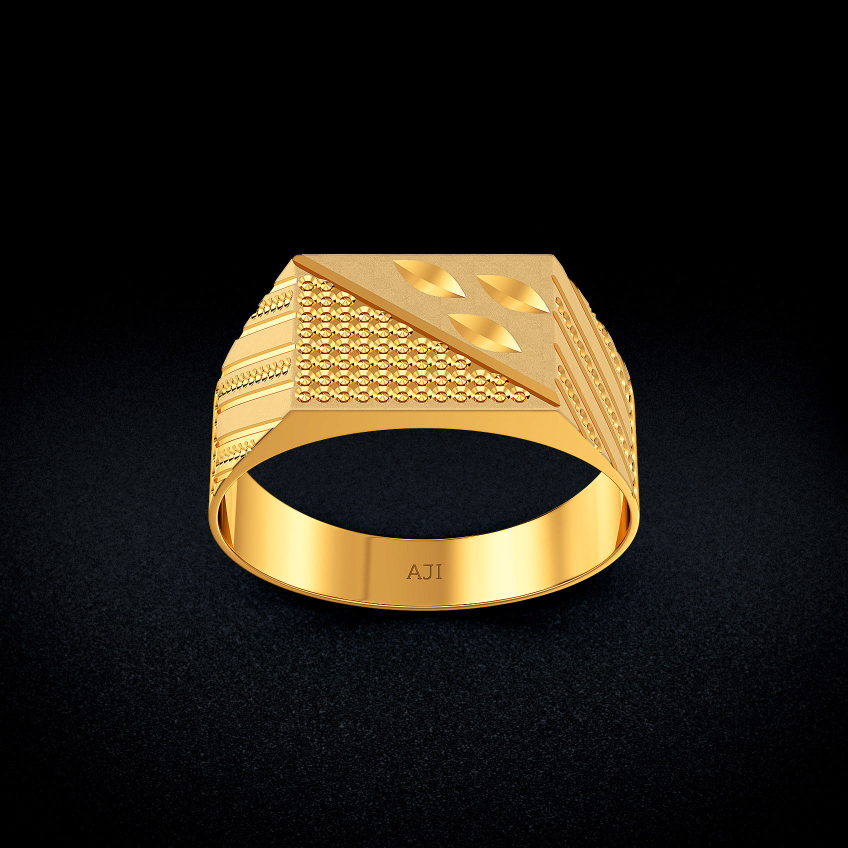 Leaf Edge Gold Kids Ring image