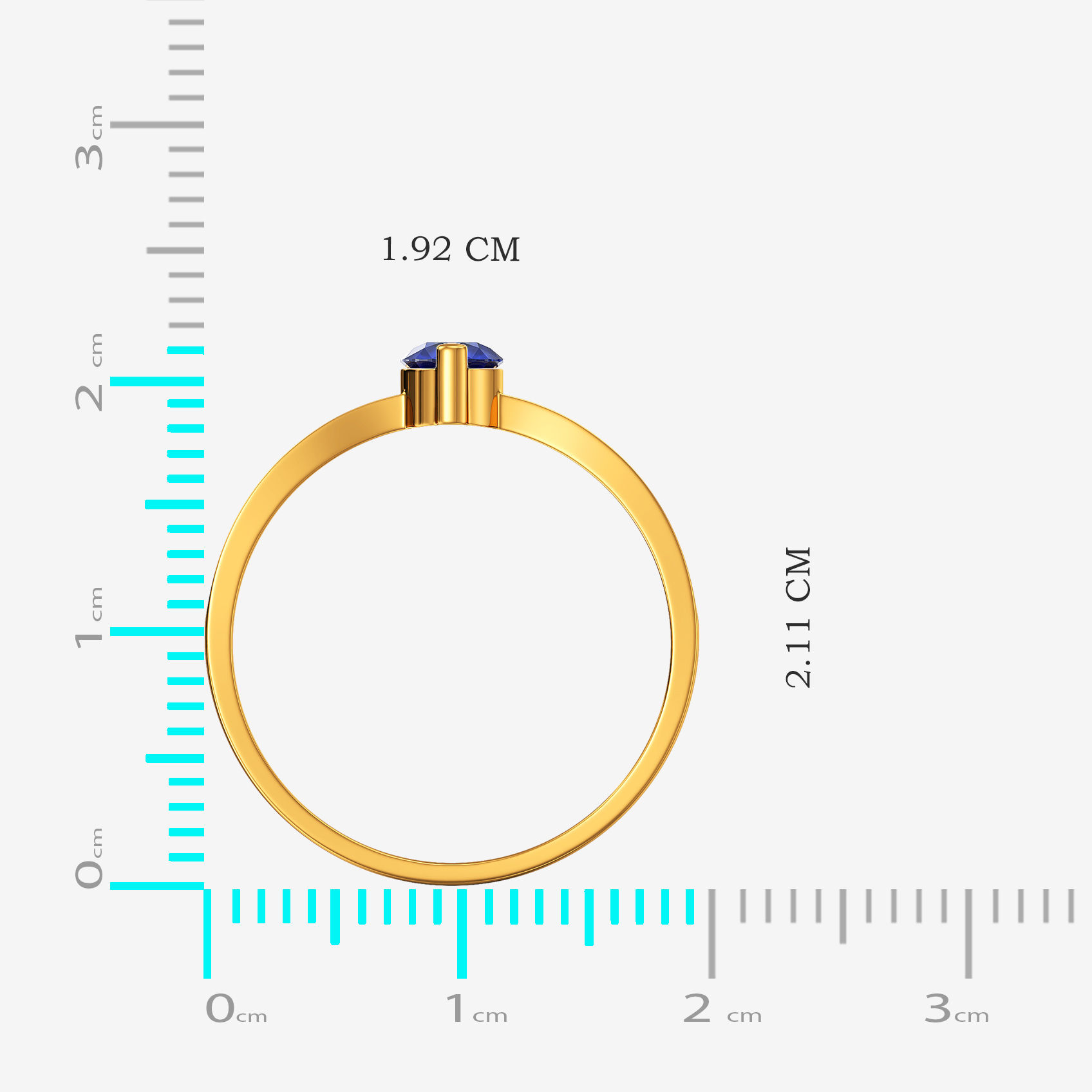 Azure Solo Gold Ring alternate view 3