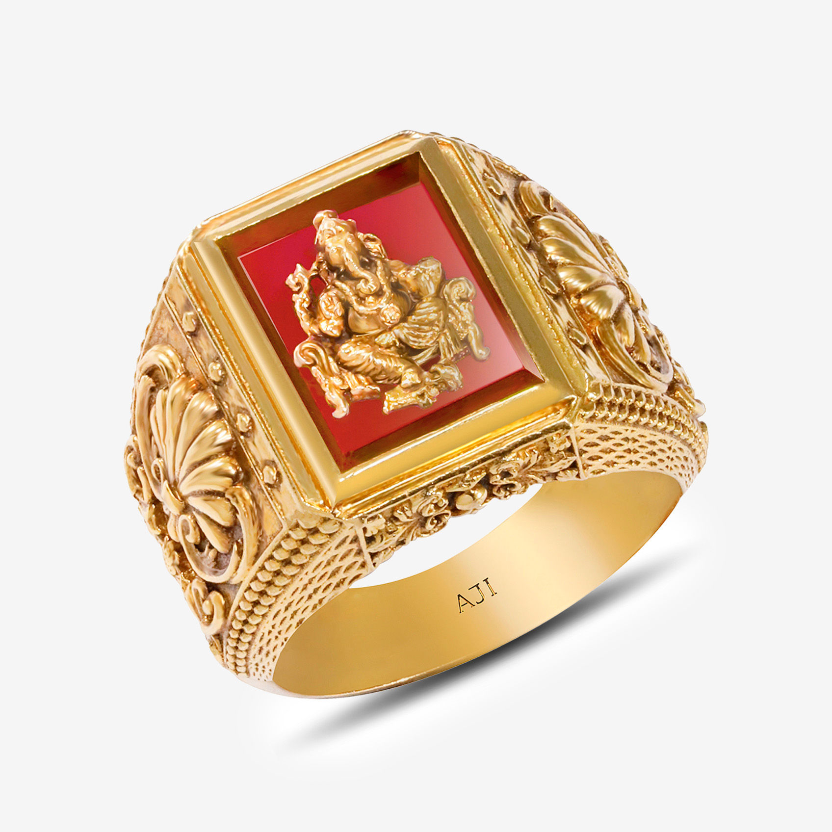 Ekadanta Shine Gold Mens Ring